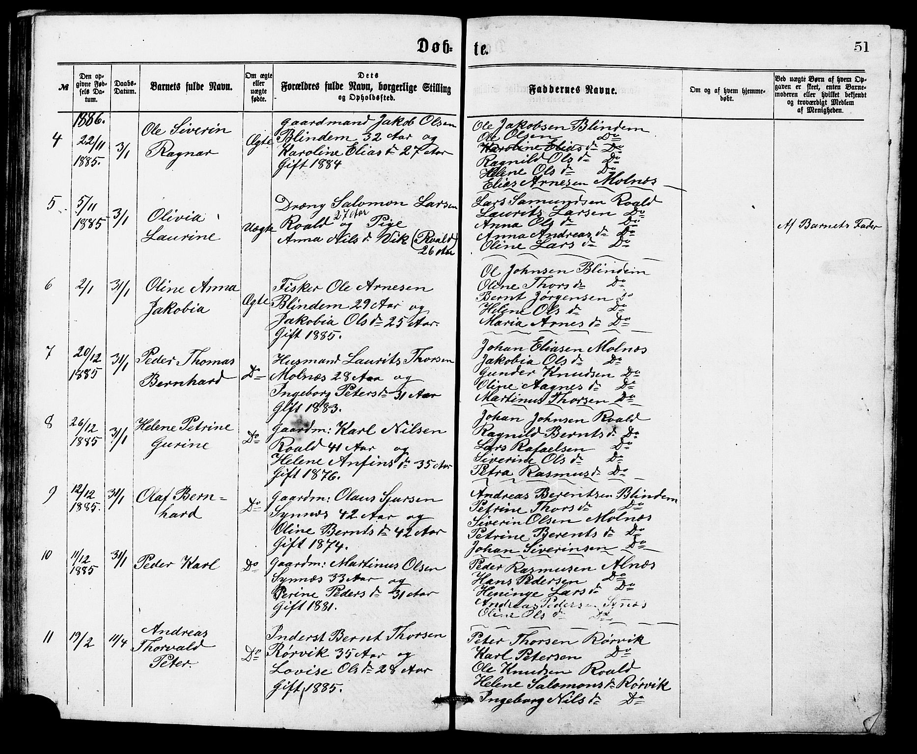 Ministerialprotokoller, klokkerbøker og fødselsregistre - Møre og Romsdal, AV/SAT-A-1454/537/L0521: Parish register (copy) no. 537C02, 1869-1888, p. 51