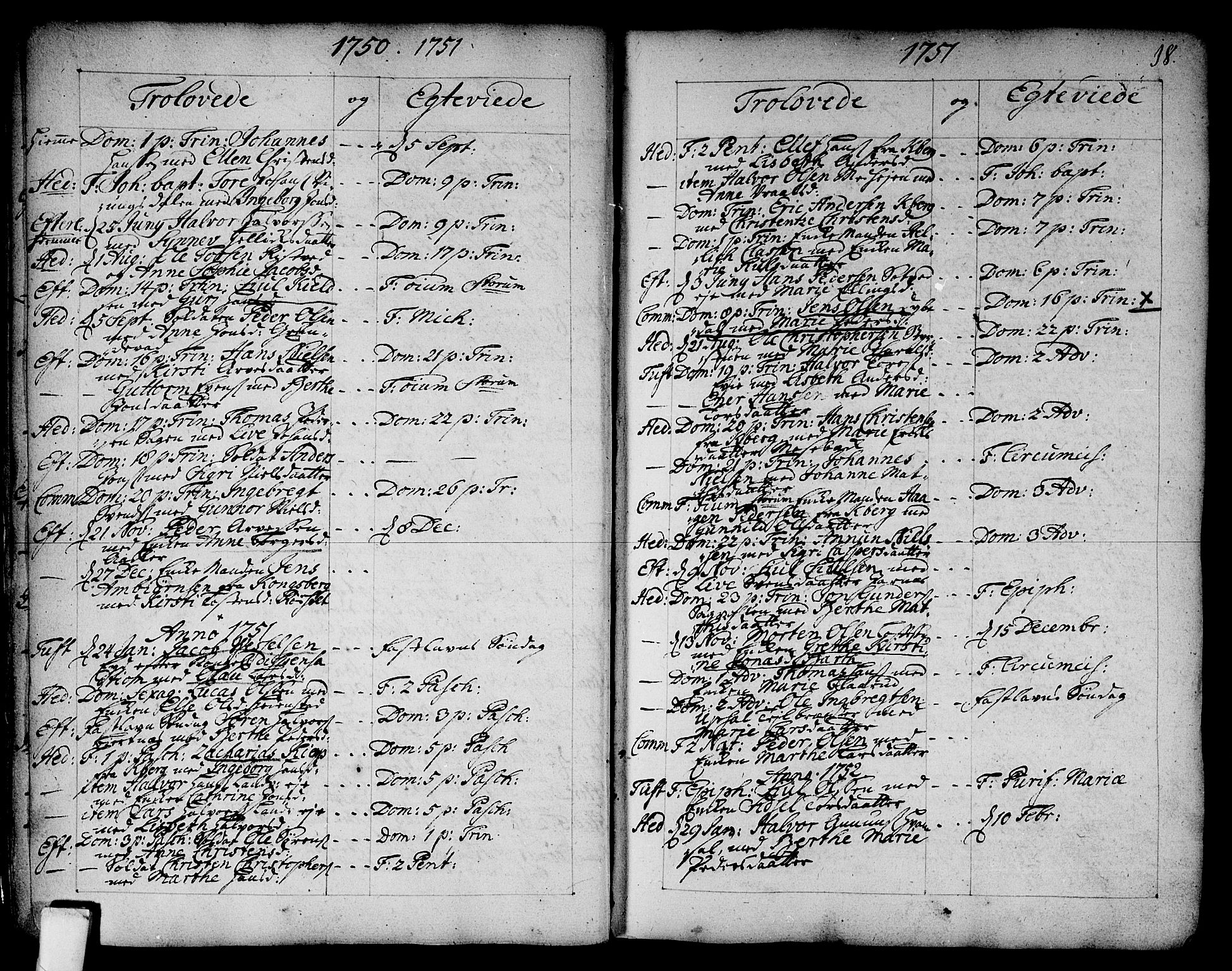 Sandsvær kirkebøker, SAKO/A-244/F/Fa/L0002a: Parish register (official) no. I 2, 1725-1809, p. 18