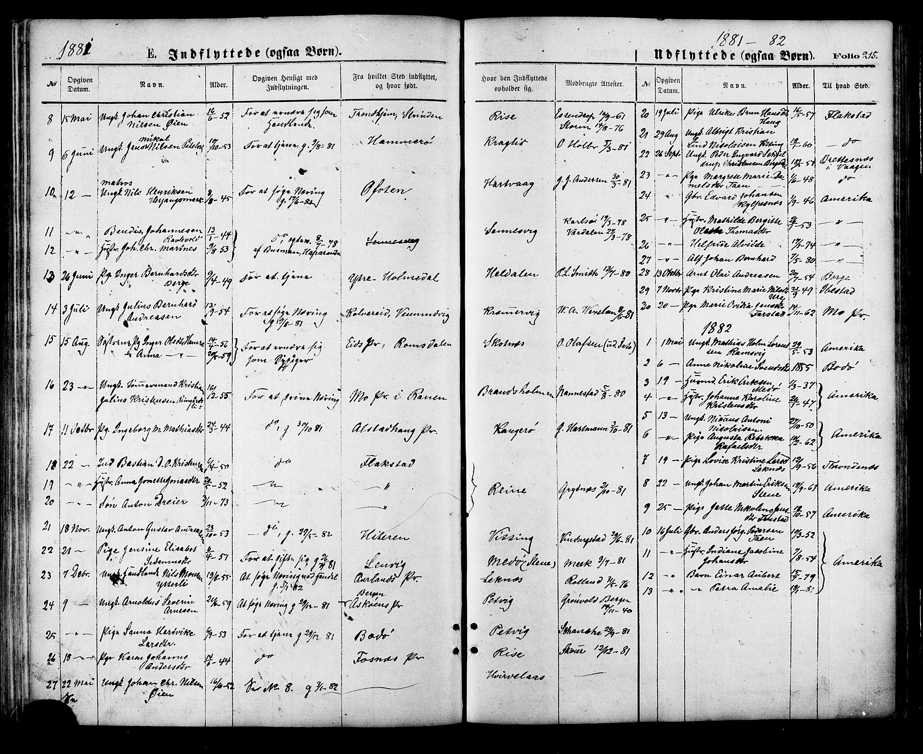 Ministerialprotokoller, klokkerbøker og fødselsregistre - Nordland, AV/SAT-A-1459/881/L1166: Parish register (copy) no. 881C03, 1876-1885, p. 215