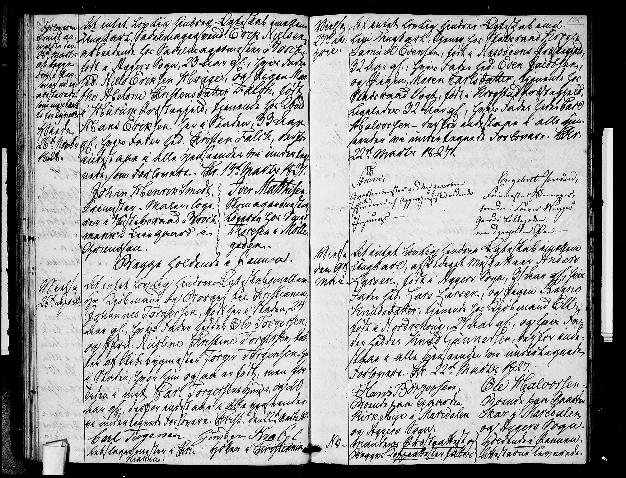 Oslo domkirke Kirkebøker, AV/SAO-A-10752/L/La/L0014: Best man's statements no. 14, 1824-1827, p. 124-125