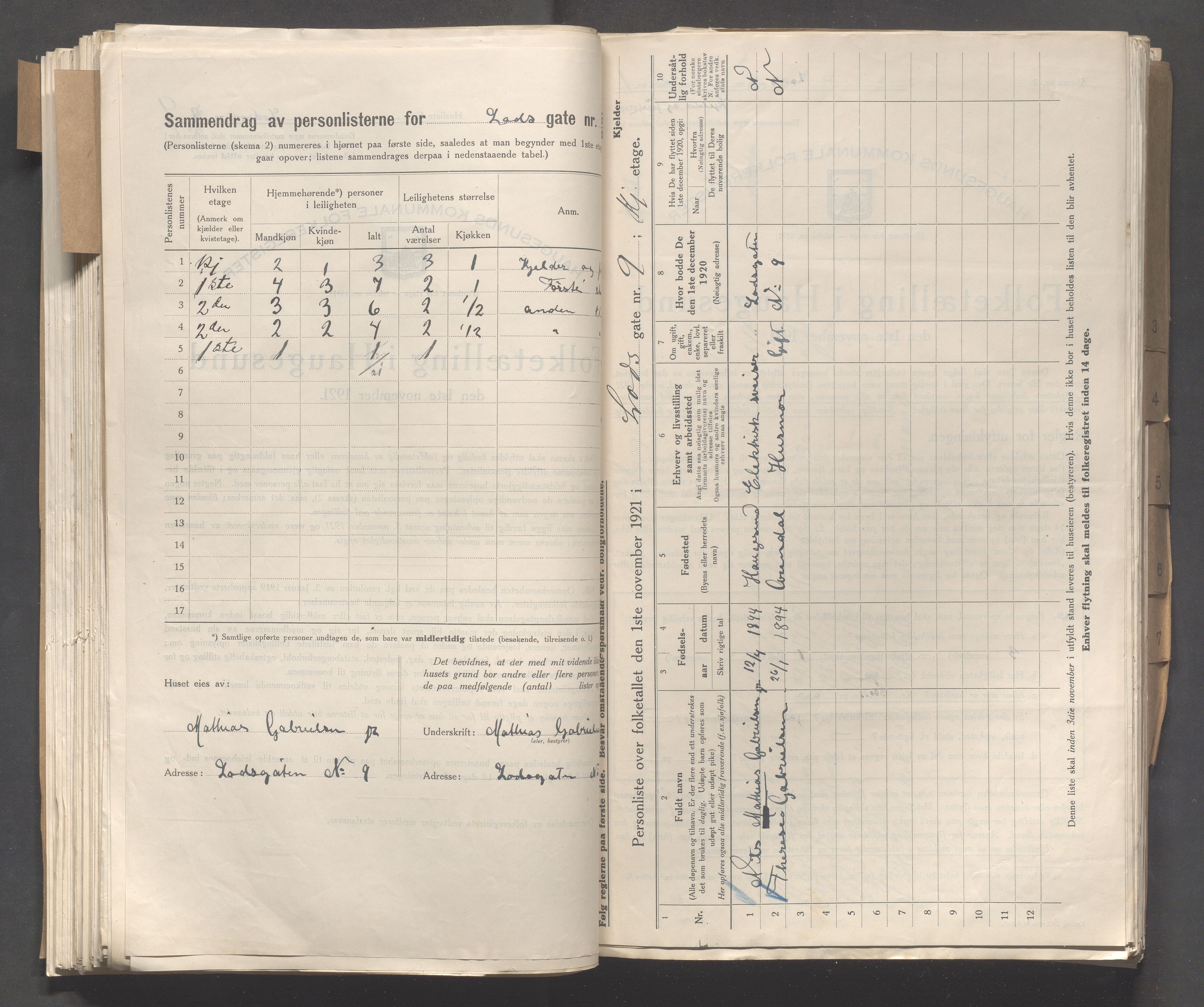 IKAR, Local census 1.11.1921 for Haugesund, 1921, p. 6378