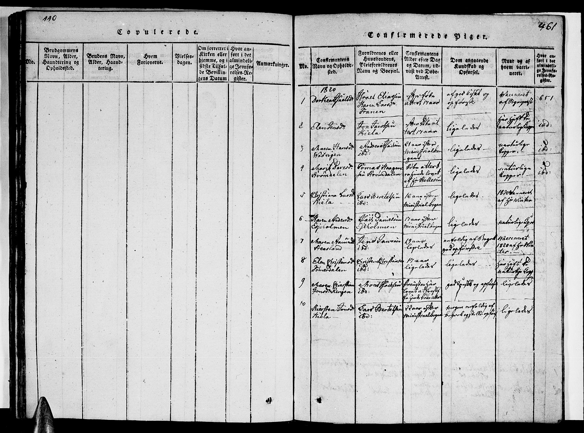 Ministerialprotokoller, klokkerbøker og fødselsregistre - Nordland, AV/SAT-A-1459/841/L0616: Parish register (copy) no. 841C01 /1, 1820-1832, p. 440-461