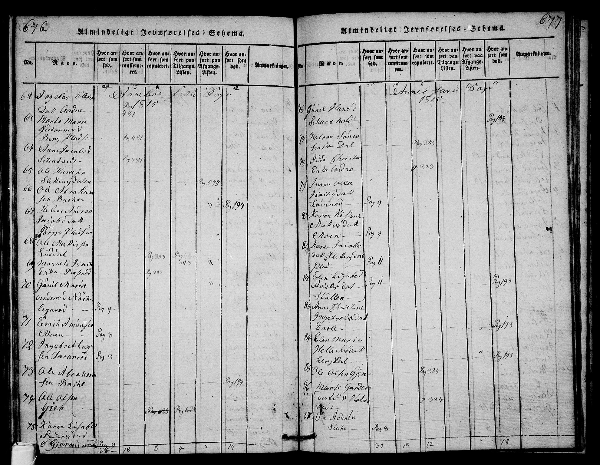 Andebu kirkebøker, AV/SAKO-A-336/G/Ga/L0001: Parish register (copy) no. I 1 /1, 1815-1823, p. 676-677