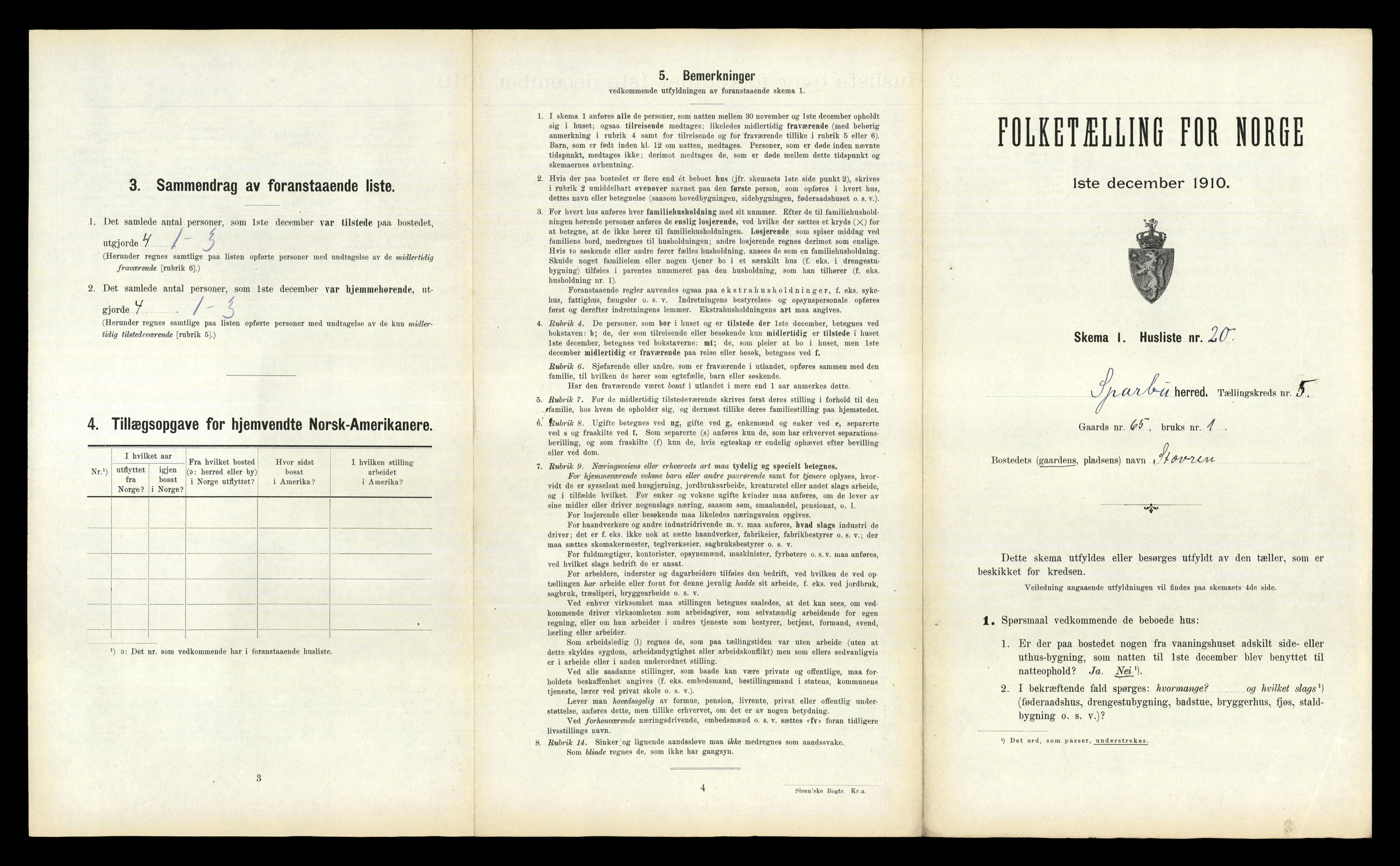 RA, 1910 census for Sparbu, 1910, p. 862