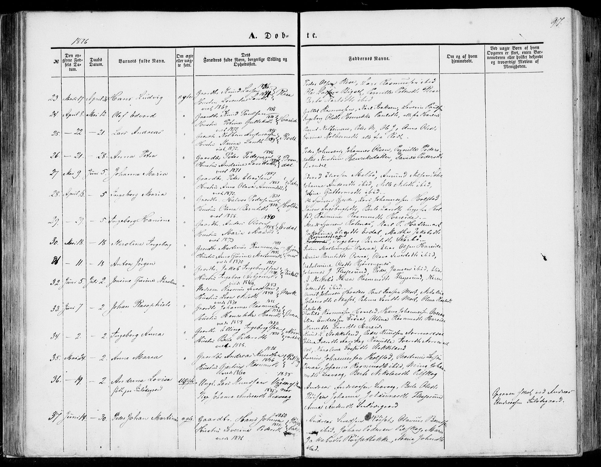Ministerialprotokoller, klokkerbøker og fødselsregistre - Møre og Romsdal, SAT/A-1454/510/L0121: Parish register (official) no. 510A01, 1848-1877, p. 97