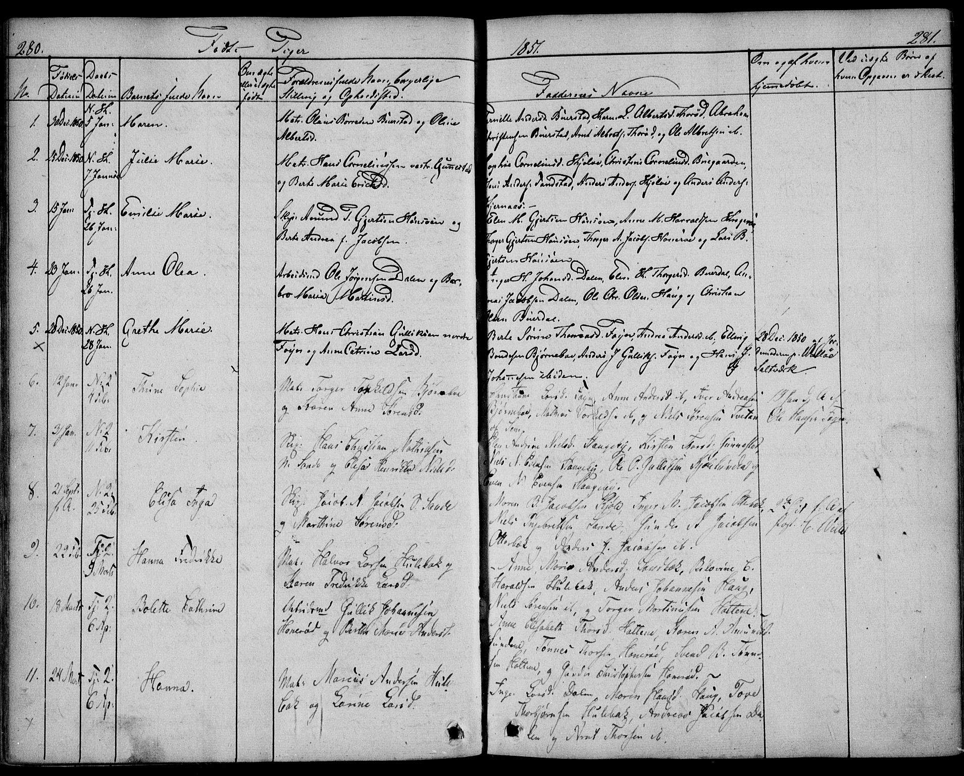 Nøtterøy kirkebøker, SAKO/A-354/F/Fa/L0005: Parish register (official) no. I 5, 1839-1852, p. 280-281