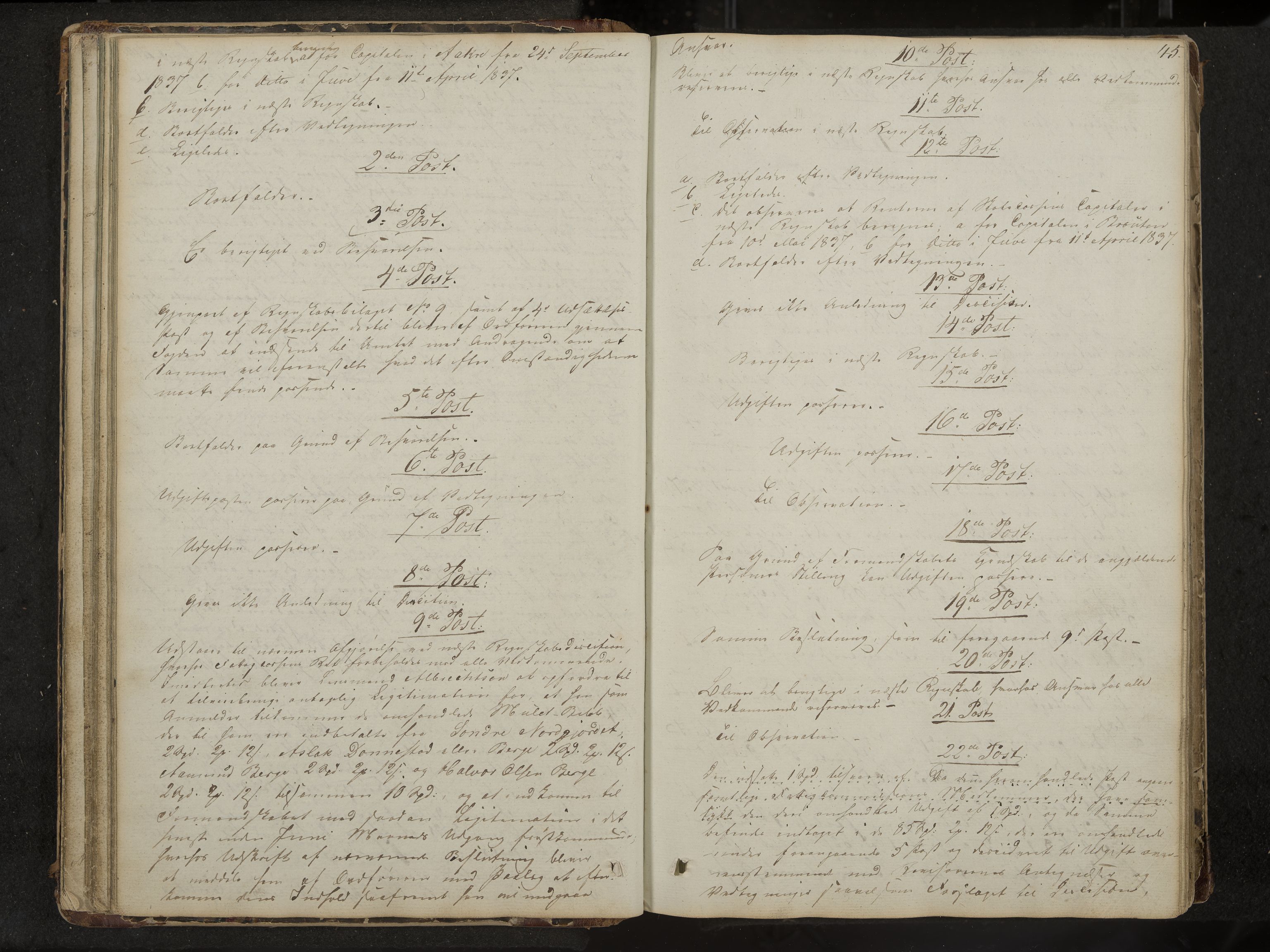 Kviteseid formannskap og sentraladministrasjon, IKAK/0829021/A/Aa/L0001: Møtebok med register, 1837-1866, p. 45