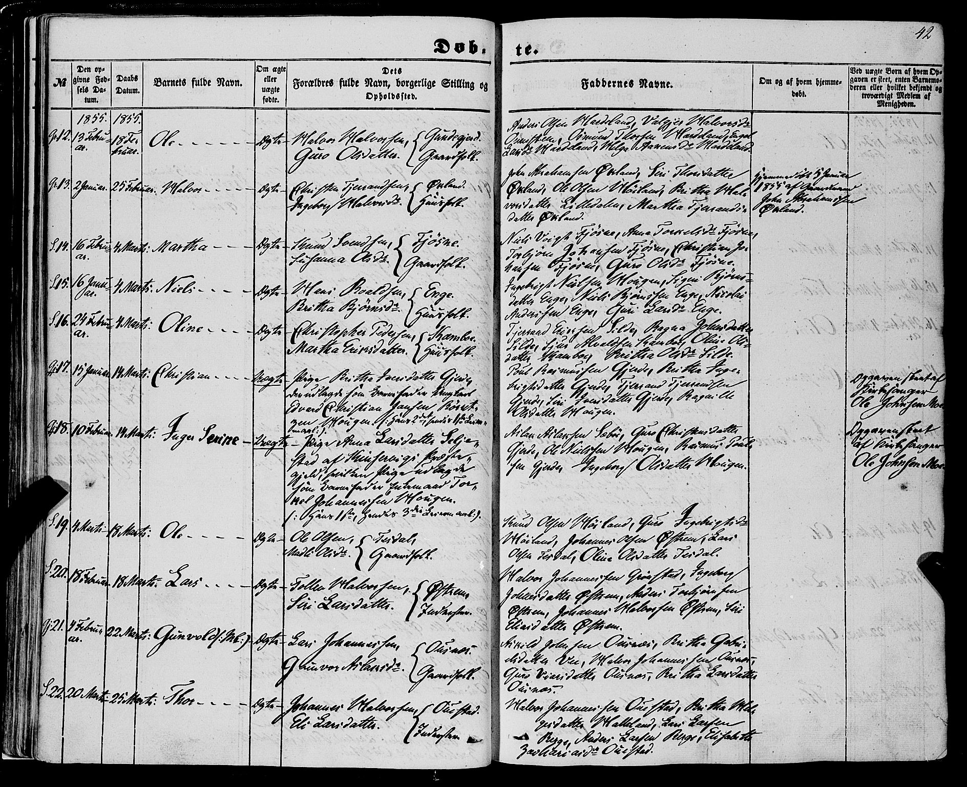 Etne sokneprestembete, AV/SAB-A-75001/H/Haa: Parish register (official) no. A 8, 1848-1862, p. 42