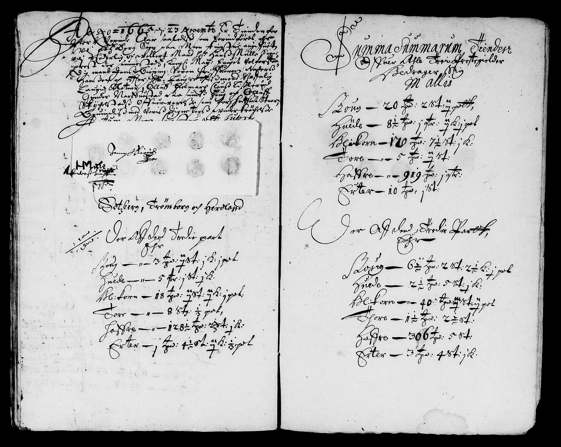 Rentekammeret inntil 1814, Reviderte regnskaper, Stiftamtstueregnskaper, Landkommissariatet på Akershus og Akershus stiftamt, AV/RA-EA-5869/R/Ra/L0029: Landkommissariatet på Akershus, 1665