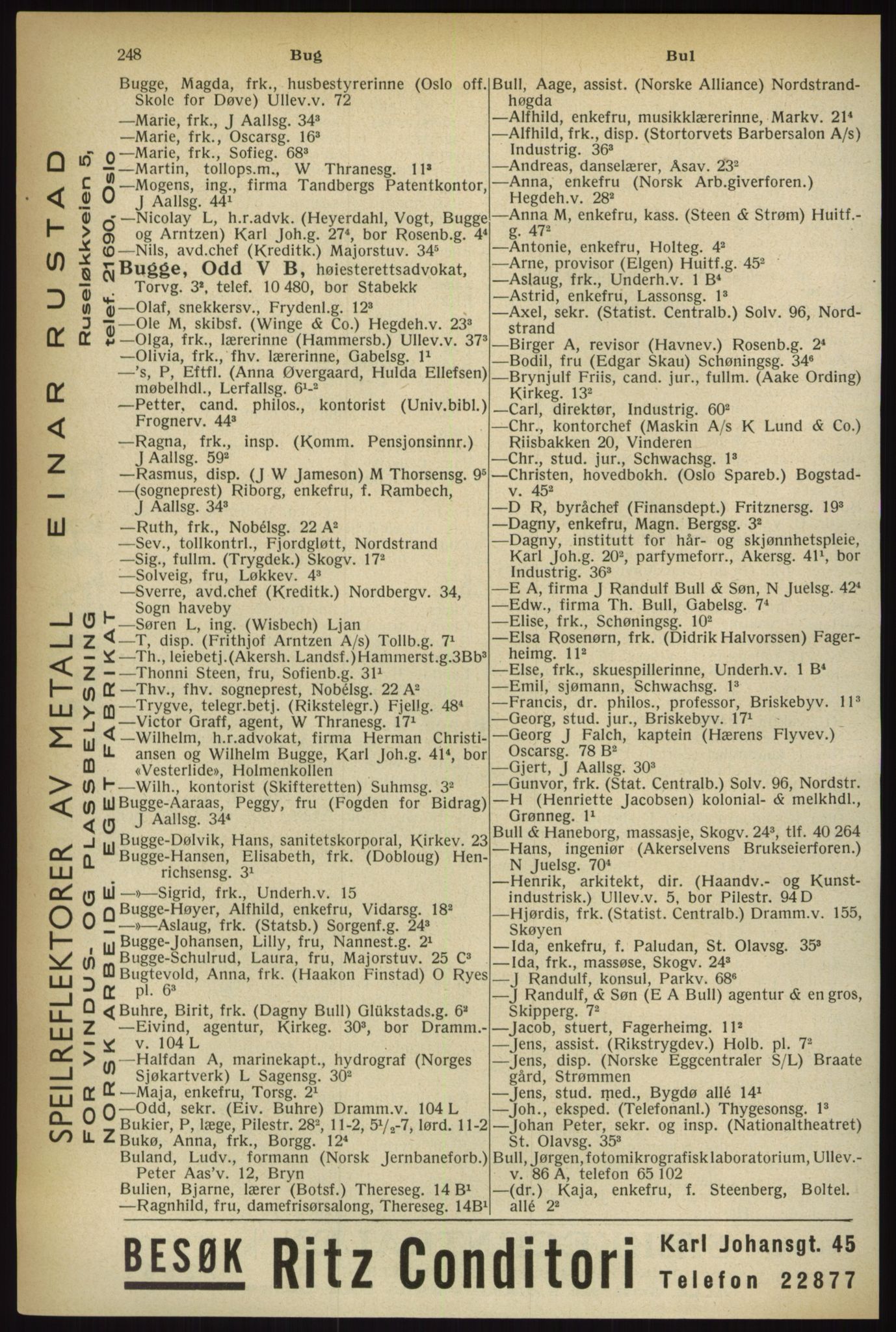 Kristiania/Oslo adressebok, PUBL/-, 1933, p. 248