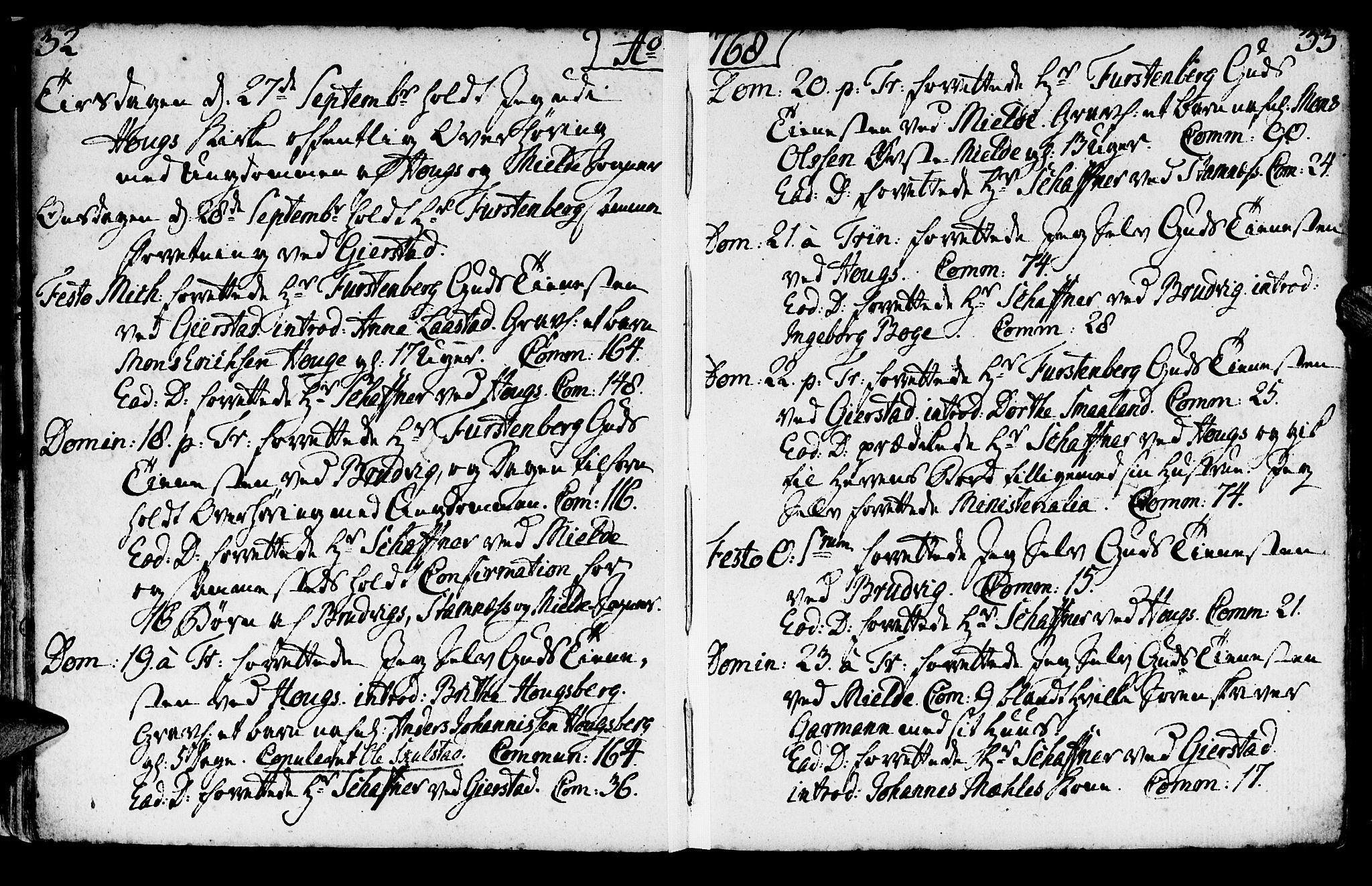 Haus sokneprestembete, AV/SAB-A-75601/H/Haa: Parish register (official) no. A 9, 1767-1781, p. 32-33