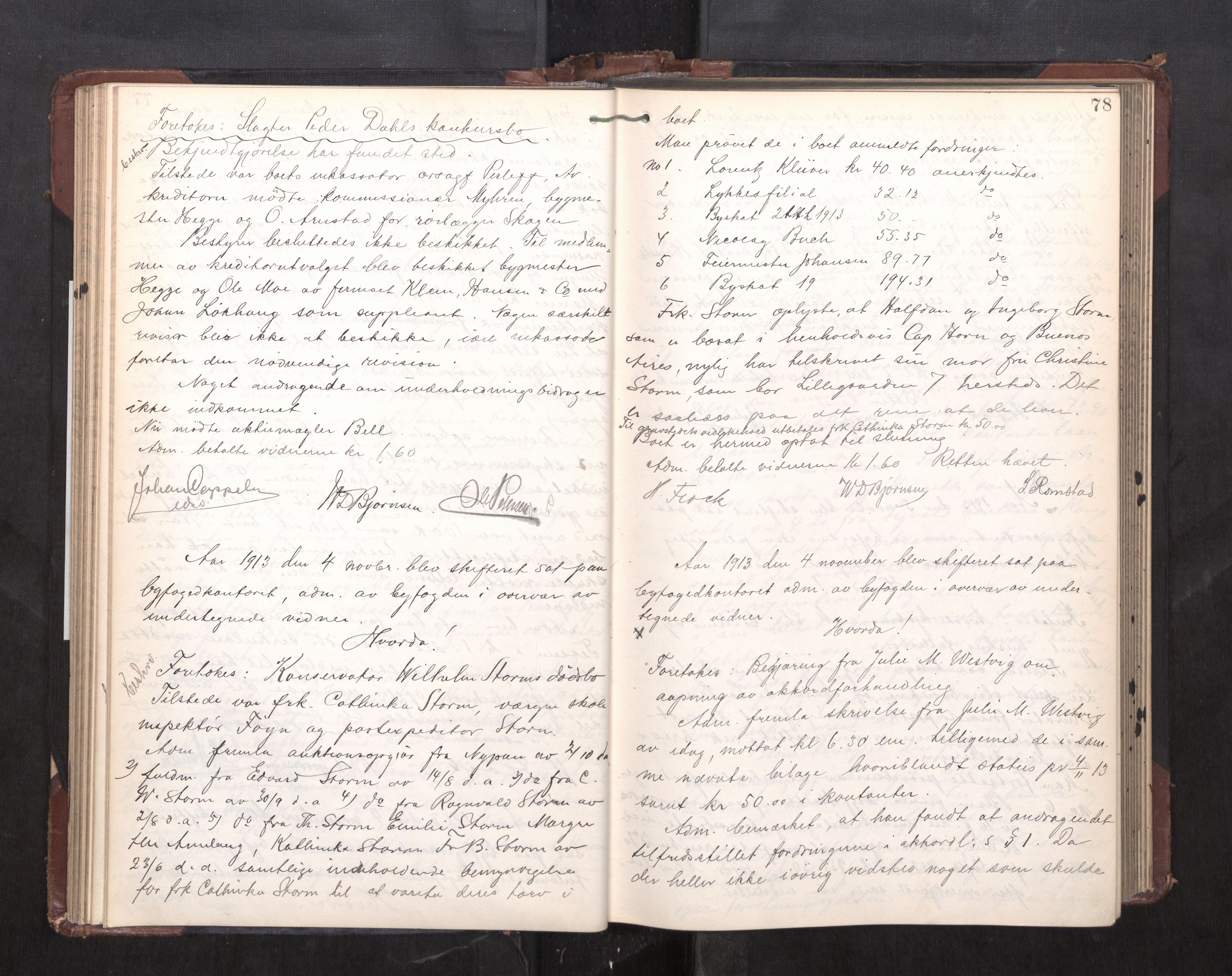 Trondheim byfogd, AV/SAT-A-0003/1/3/3C/L0028: Skifteregistreringsprotokoll - 17/1-29/1. (u/ register), 1913-1917, p. 78