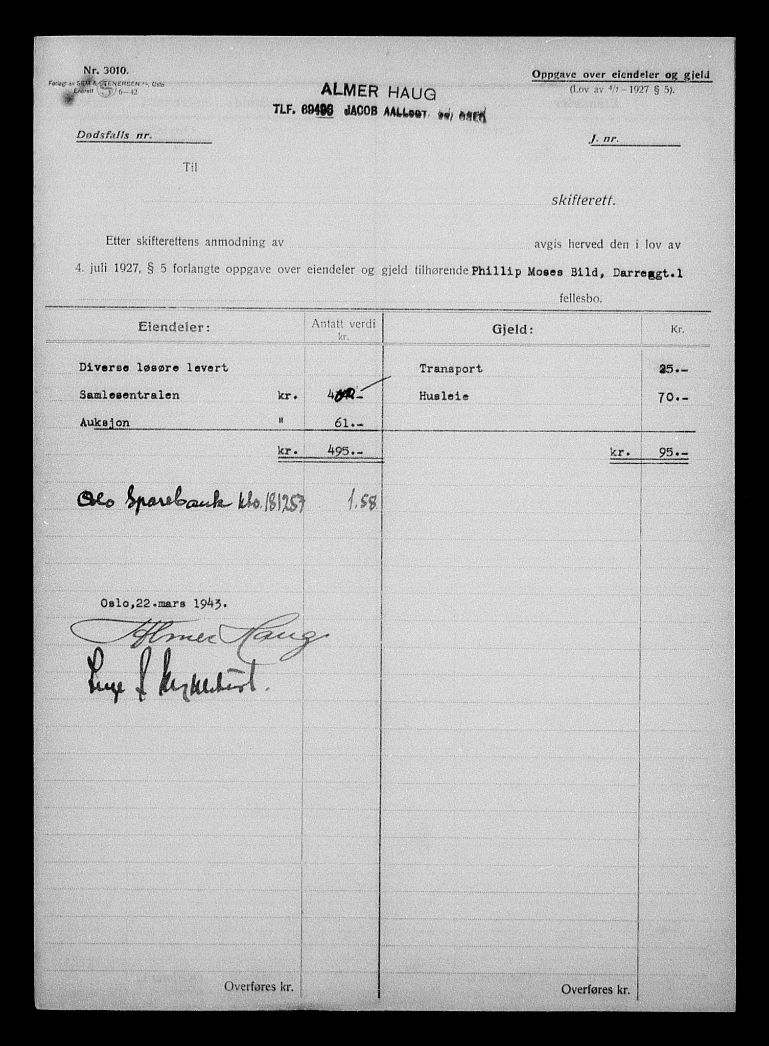 Justisdepartementet, Tilbakeføringskontoret for inndratte formuer, AV/RA-S-1564/H/Hc/Hcc/L0924: --, 1945-1947, p. 141