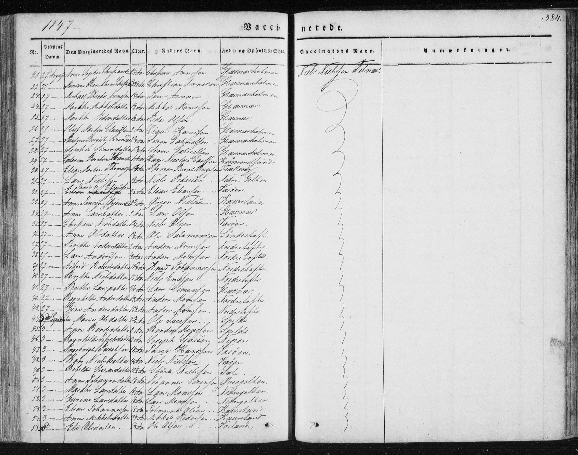 Sund sokneprestembete, AV/SAB-A-99930: Parish register (official) no. A 13, 1835-1849, p. 384