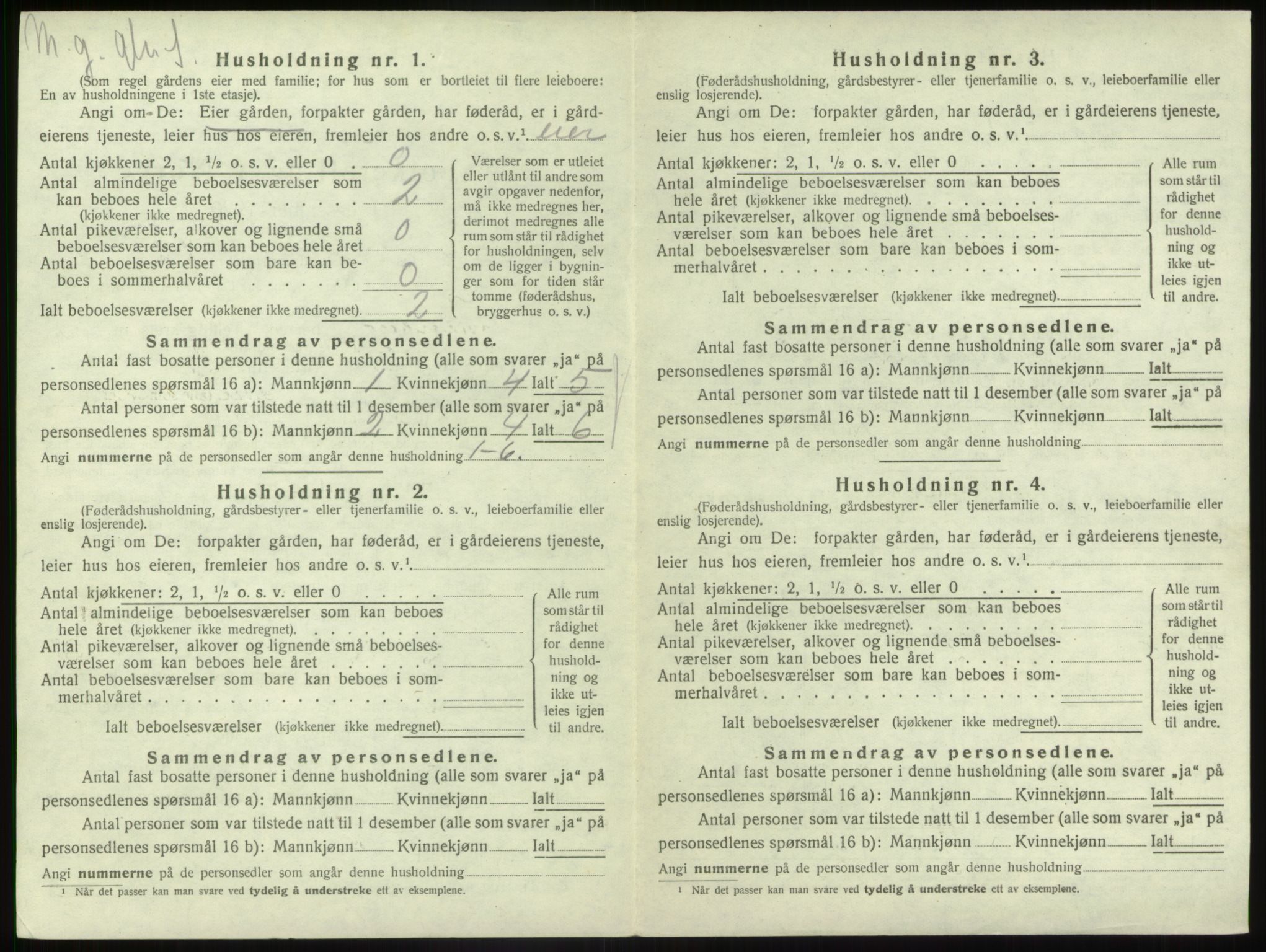 SAB, 1920 census for Gaular, 1920, p. 942