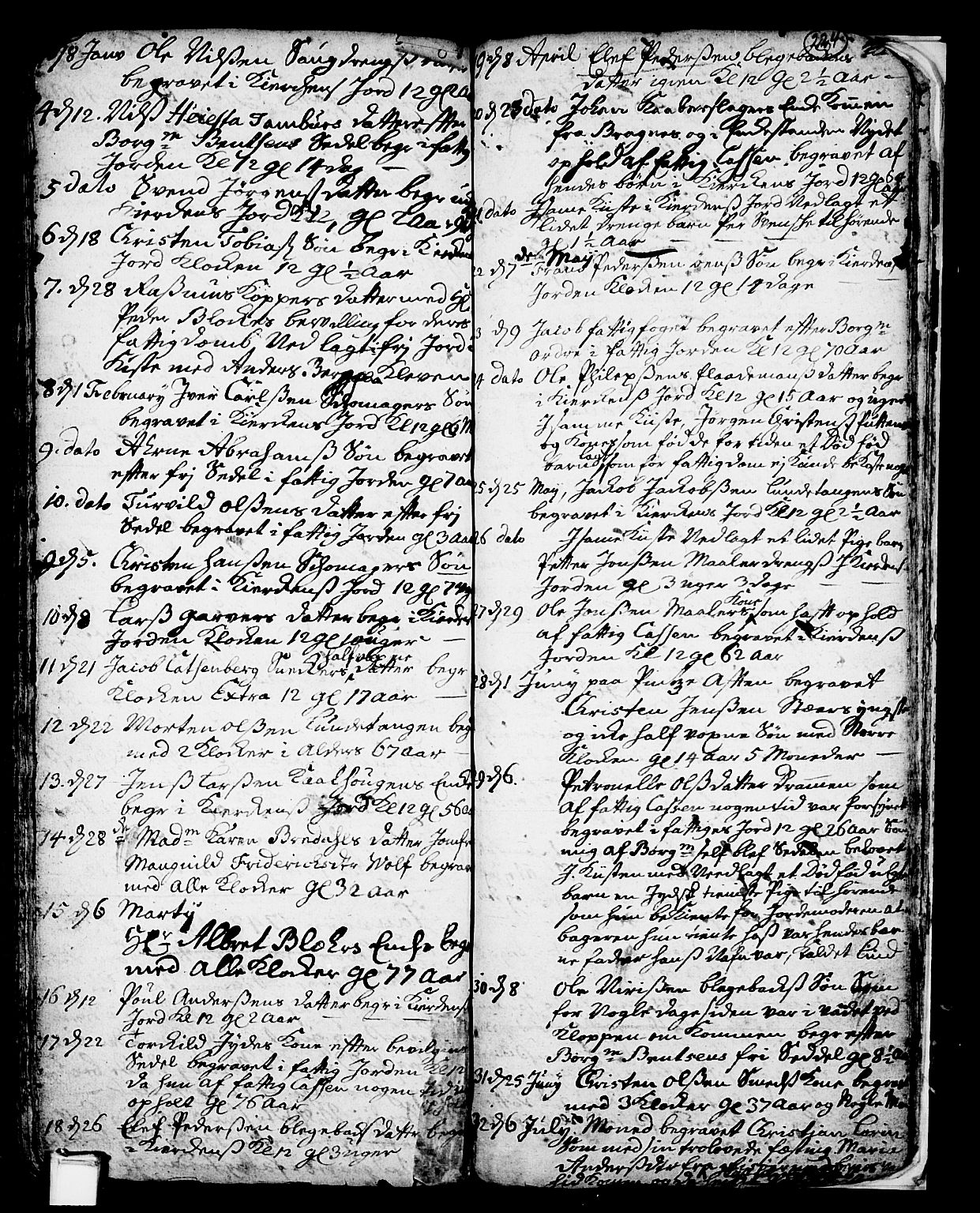 Skien kirkebøker, SAKO/A-302/F/Fa/L0002: Parish register (official) no. 2, 1716-1757, p. 224