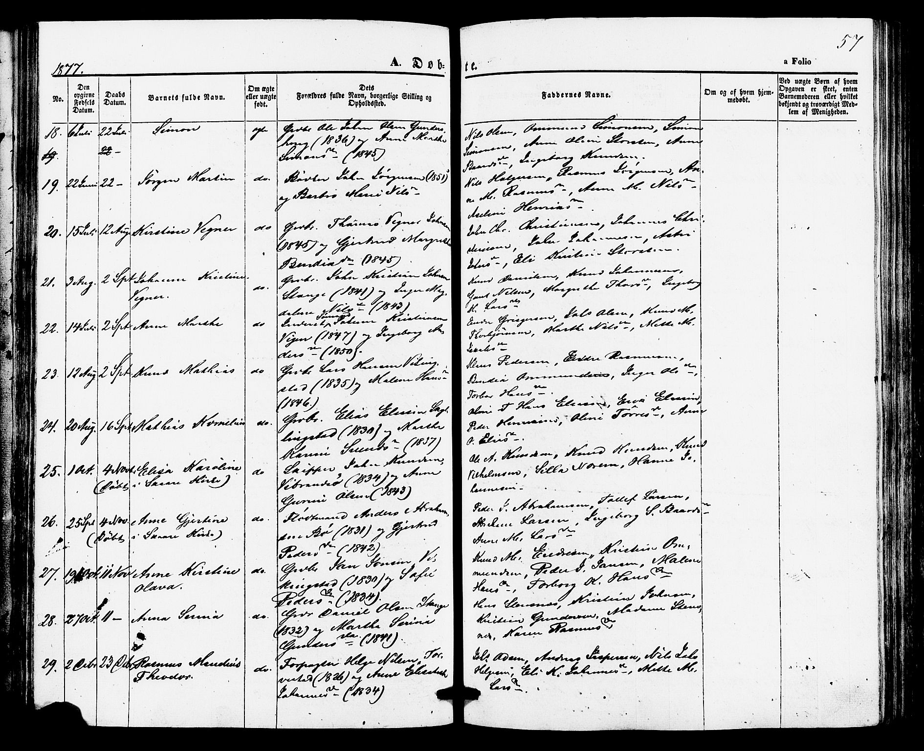 Torvastad sokneprestkontor, AV/SAST-A -101857/H/Ha/Haa/L0010: Parish register (official) no. A 10, 1857-1878, p. 57