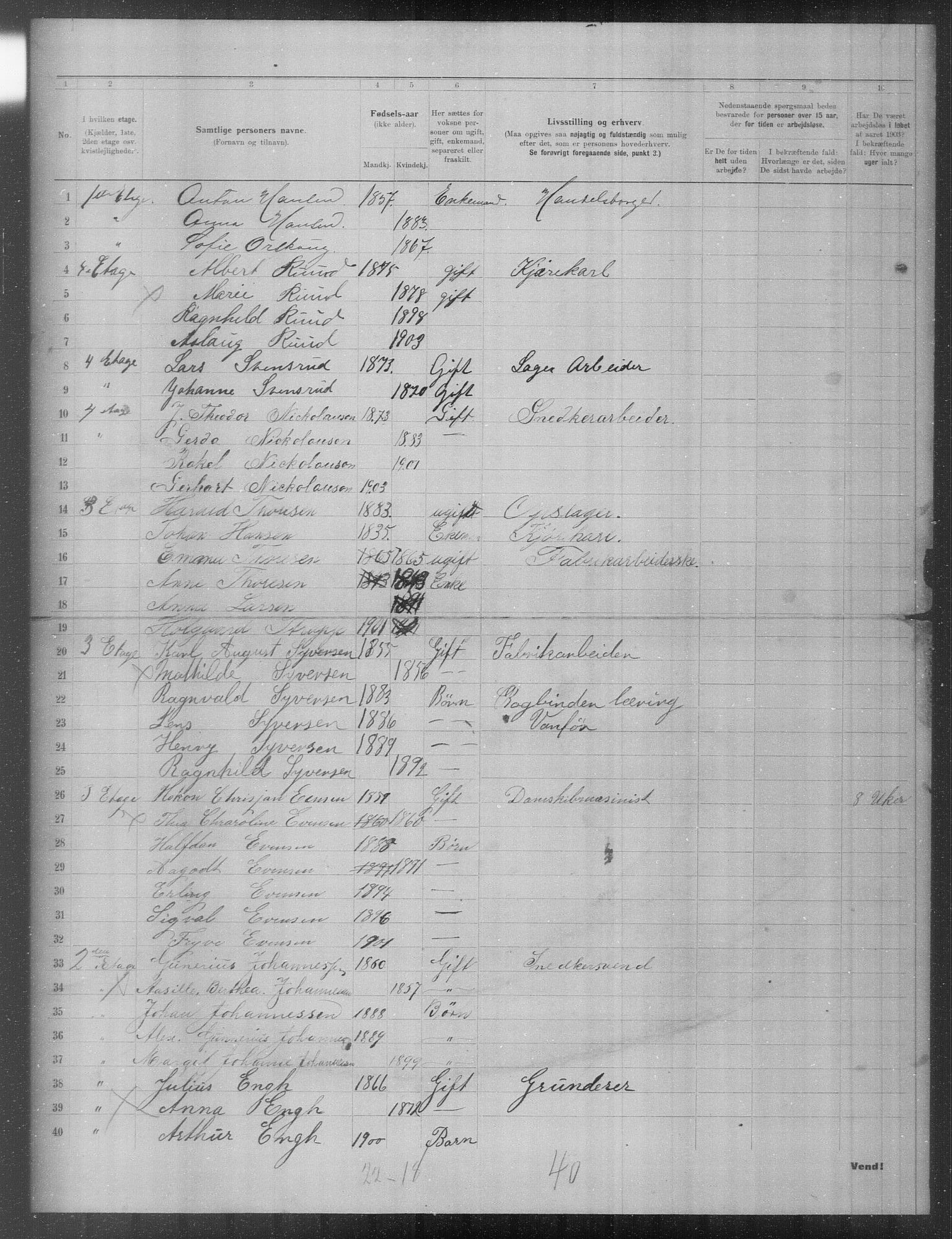 OBA, Municipal Census 1903 for Kristiania, 1903, p. 18109