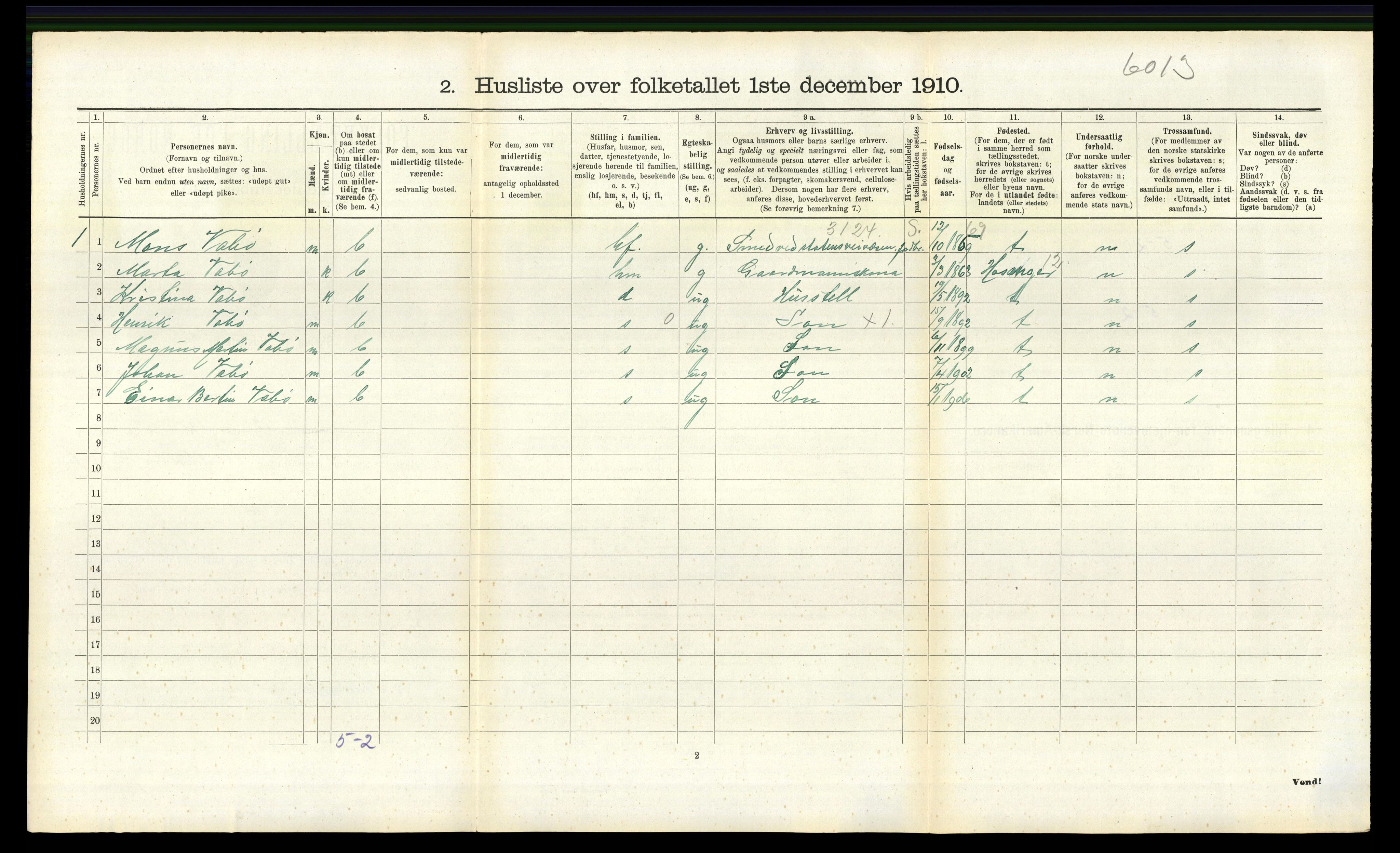 RA, 1910 census for Lindås, 1910, p. 941