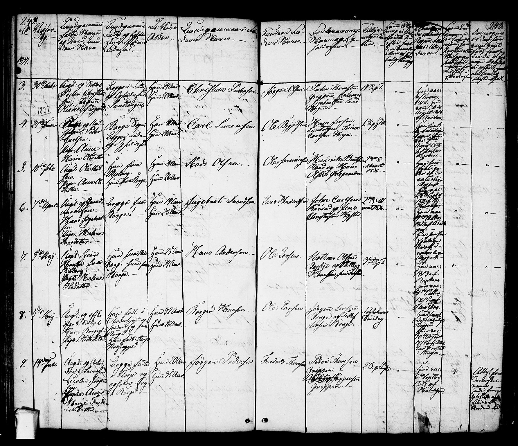 Borge prestekontor Kirkebøker, SAO/A-10903/F/Fa/L0004: Parish register (official) no. I 4, 1836-1848, p. 242-243