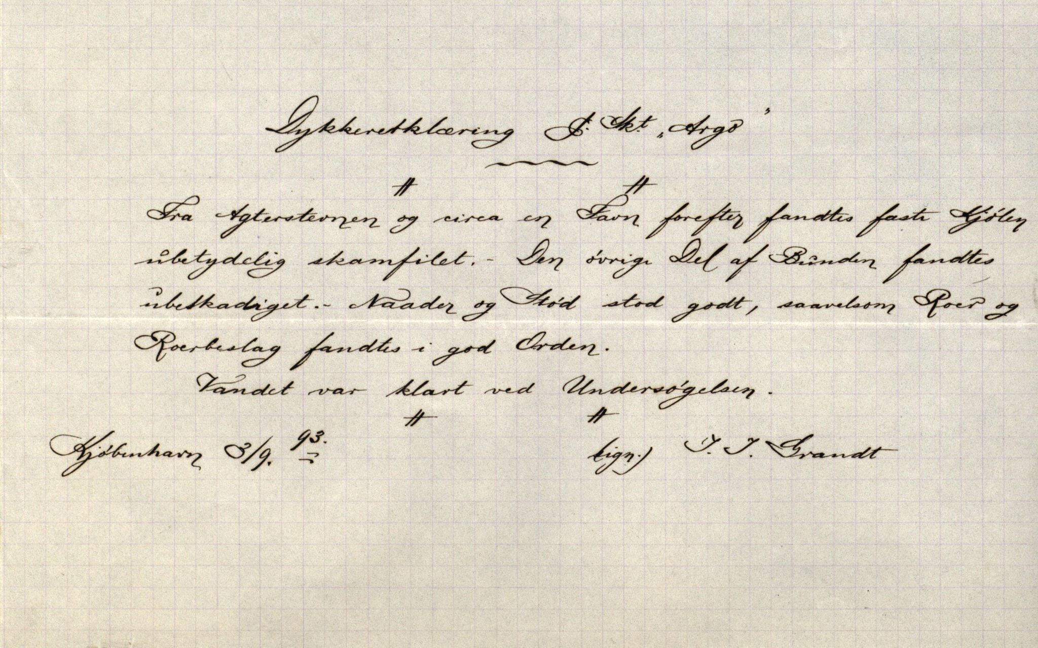 Pa 63 - Østlandske skibsassuranceforening, VEMU/A-1079/G/Ga/L0029/0008: Havaridokumenter / Broderfolket, Amthill, Argo, Axel, 1893, p. 16