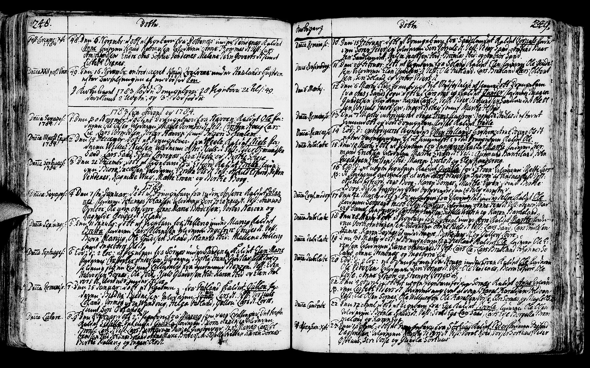 Jelsa sokneprestkontor, SAST/A-101842/01/IV: Parish register (official) no. A 3, 1768-1796, p. 248-249