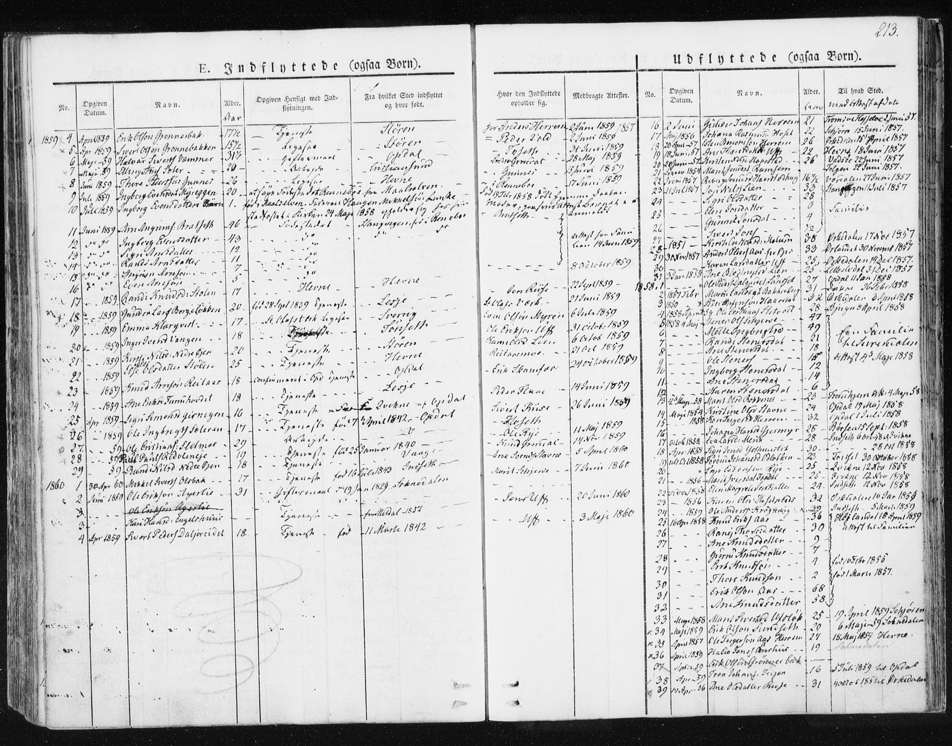 Ministerialprotokoller, klokkerbøker og fødselsregistre - Sør-Trøndelag, SAT/A-1456/674/L0869: Parish register (official) no. 674A01, 1829-1860, p. 213