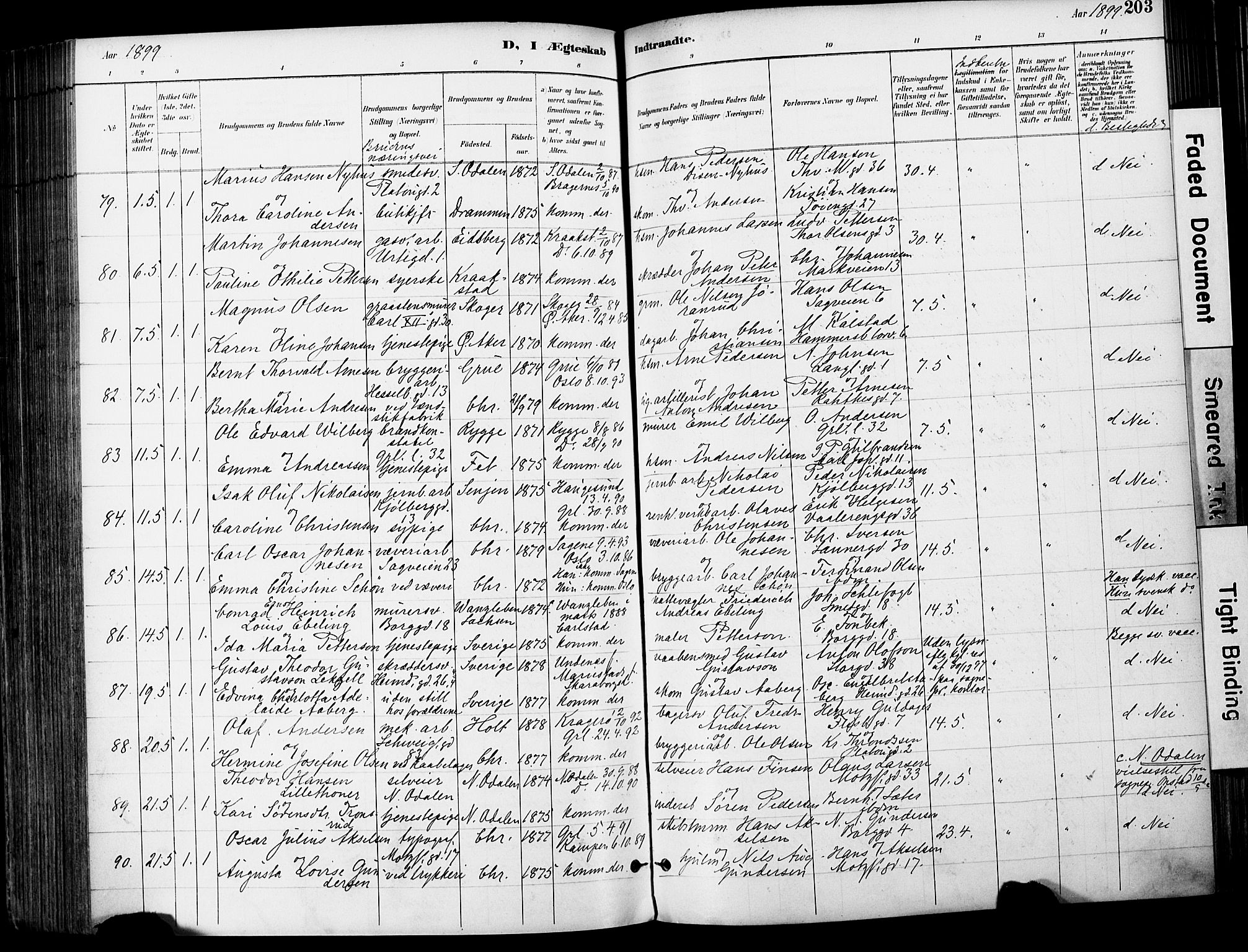 Grønland prestekontor Kirkebøker, SAO/A-10848/F/Fa/L0013: Parish register (official) no. 13, 1887-1906, p. 203