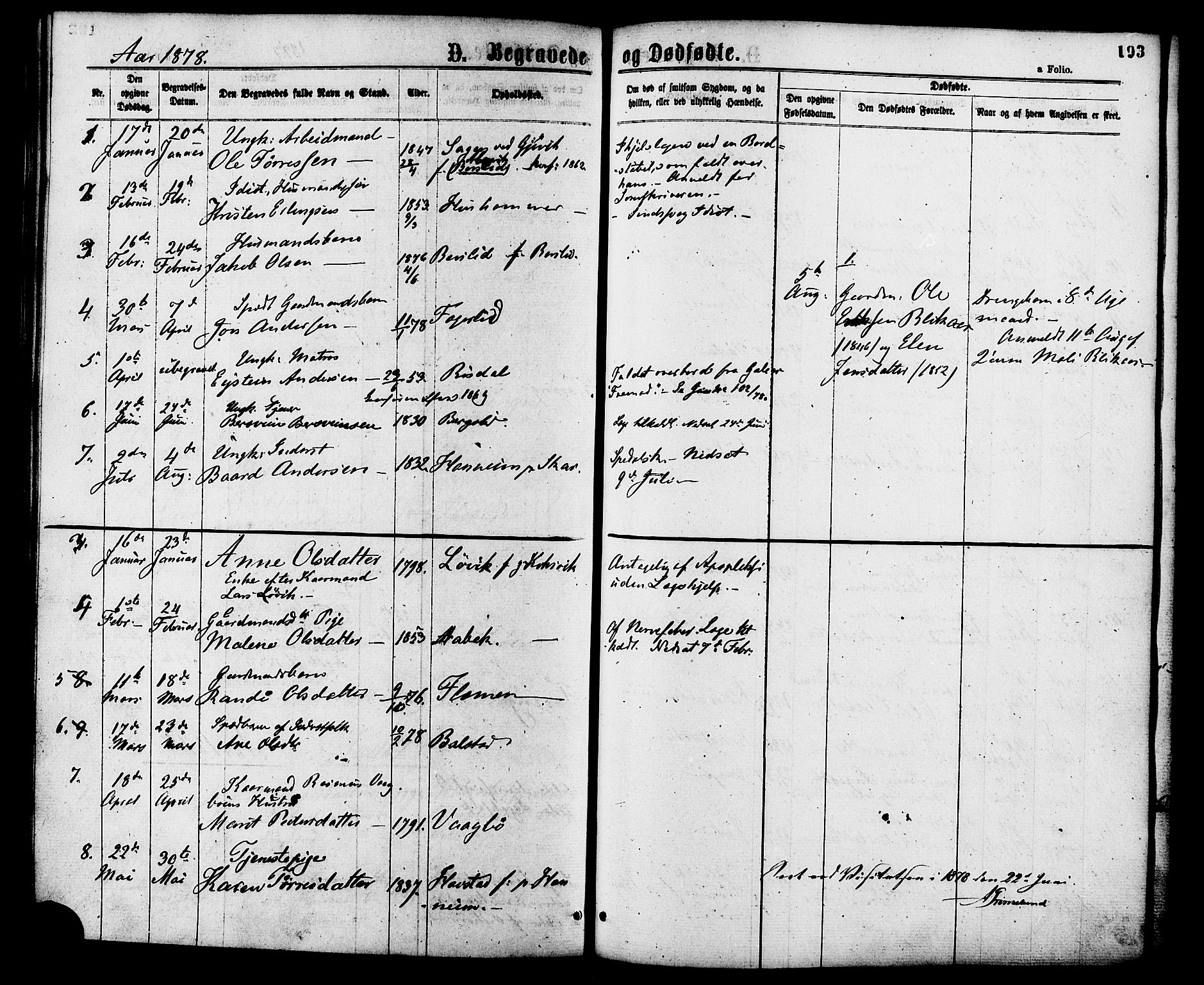 Ministerialprotokoller, klokkerbøker og fødselsregistre - Møre og Romsdal, AV/SAT-A-1454/586/L0986: Parish register (official) no. 586A12, 1867-1878, p. 193