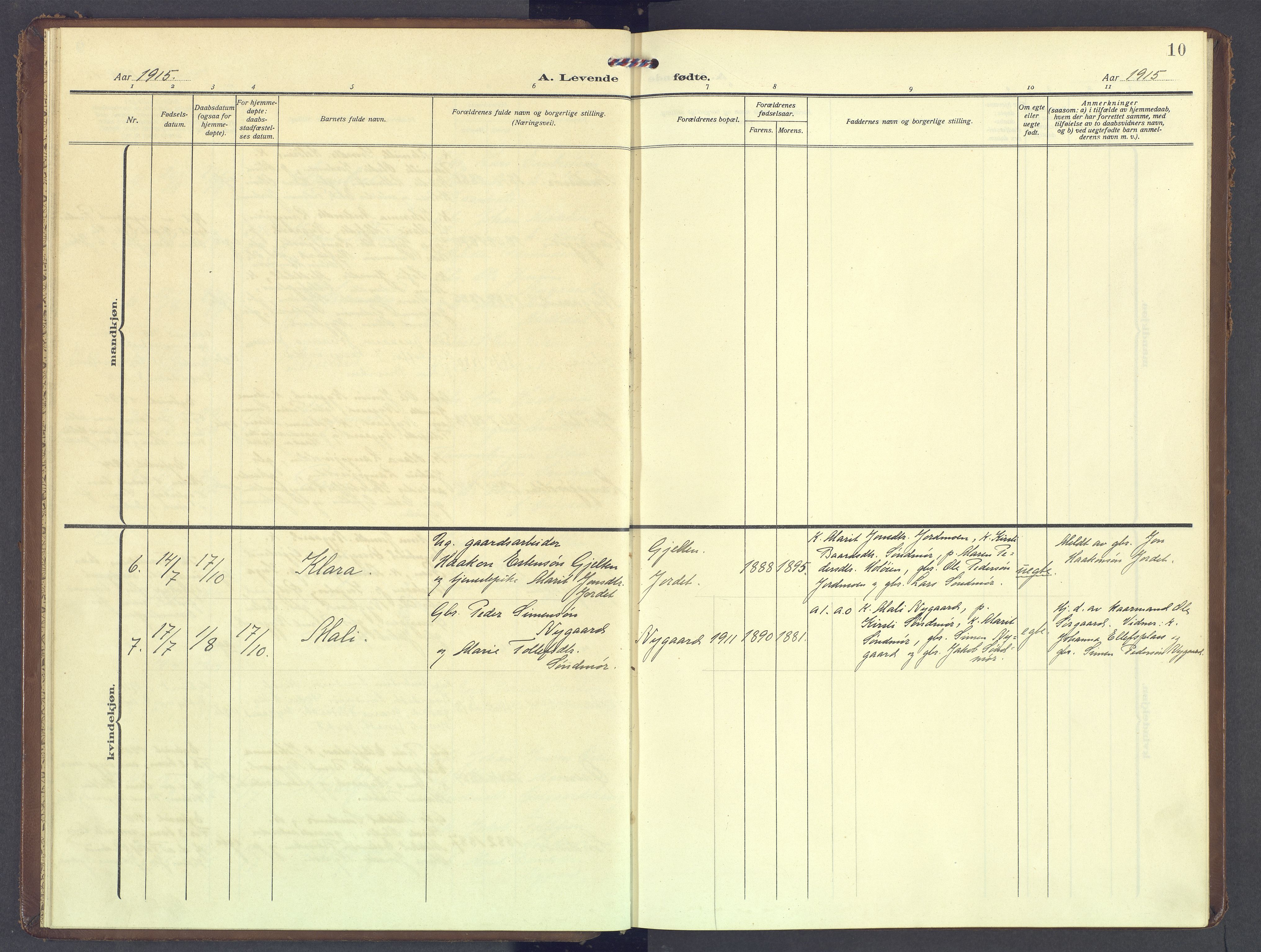Tolga prestekontor, SAH/PREST-062/K/L0013: Parish register (official) no. 13, 1908-1915, p. 10