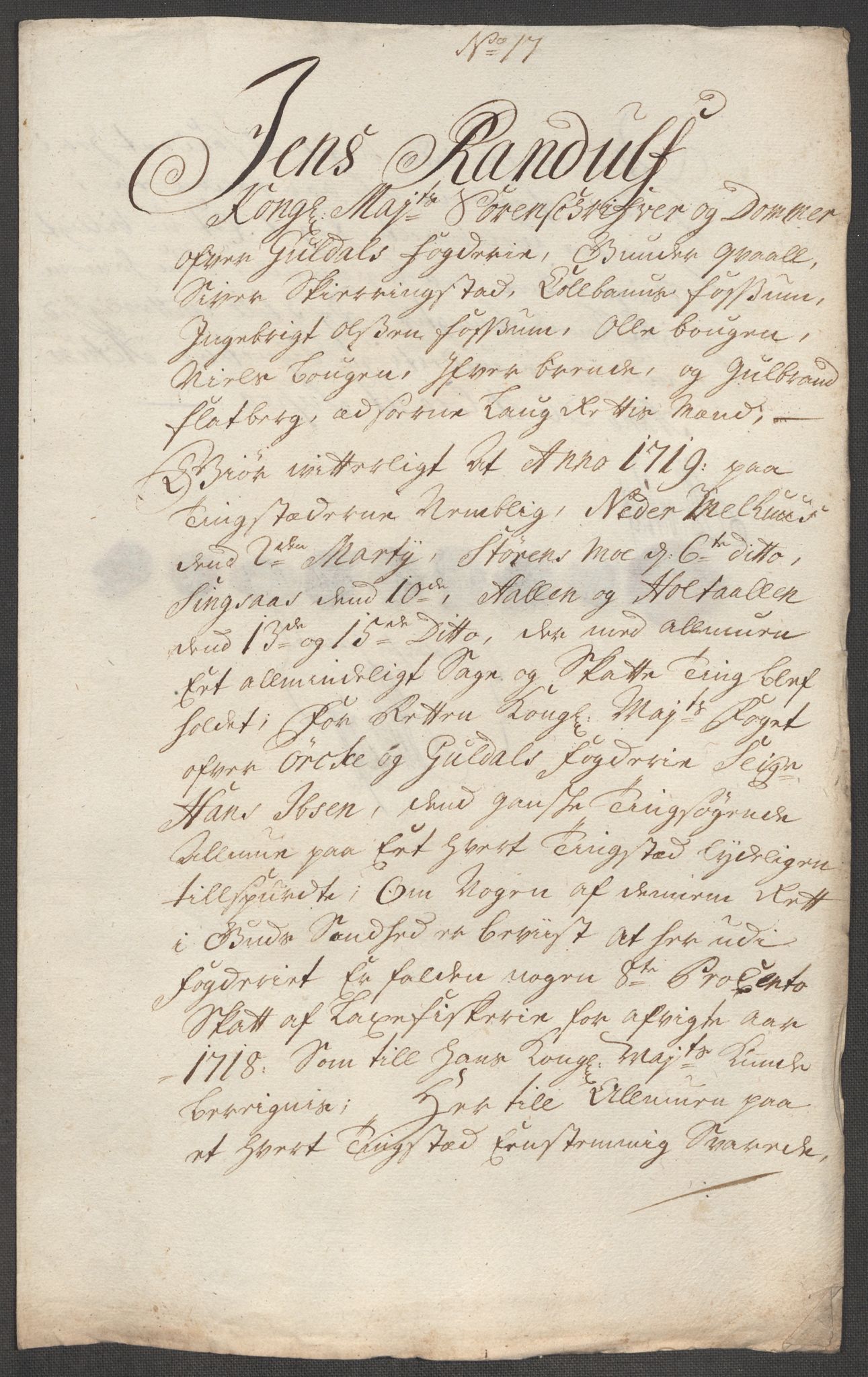 Rentekammeret inntil 1814, Reviderte regnskaper, Fogderegnskap, RA/EA-4092/R60/L3972: Fogderegnskap Orkdal og Gauldal, 1718, p. 139