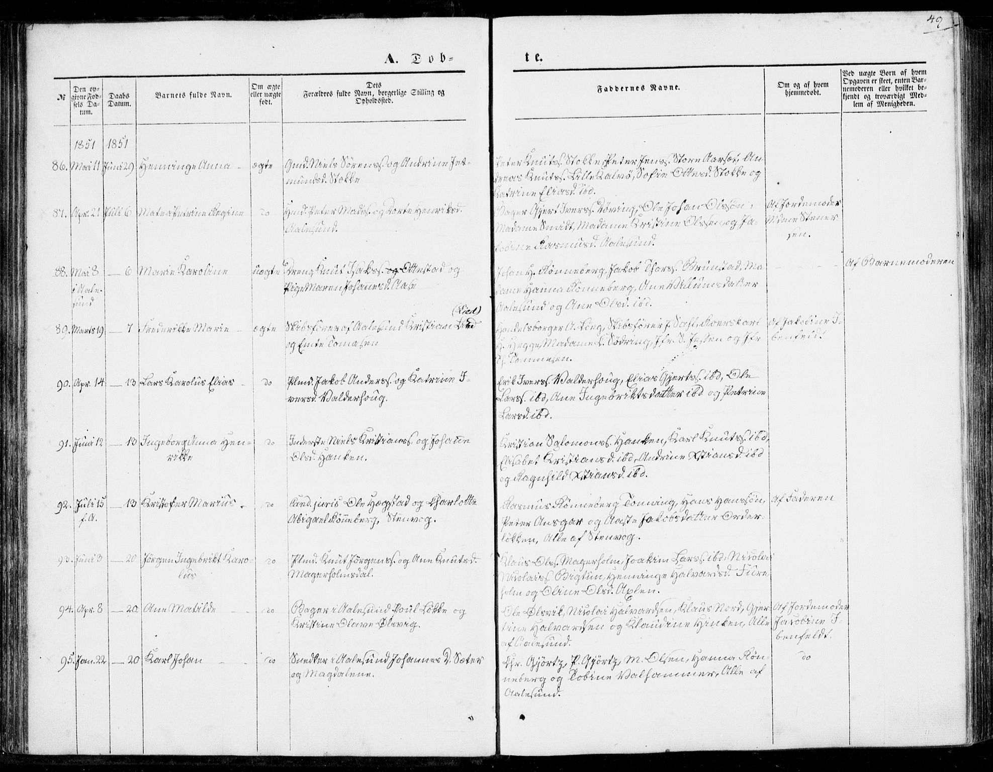 Ministerialprotokoller, klokkerbøker og fødselsregistre - Møre og Romsdal, AV/SAT-A-1454/528/L0397: Parish register (official) no. 528A08, 1848-1858, p. 49