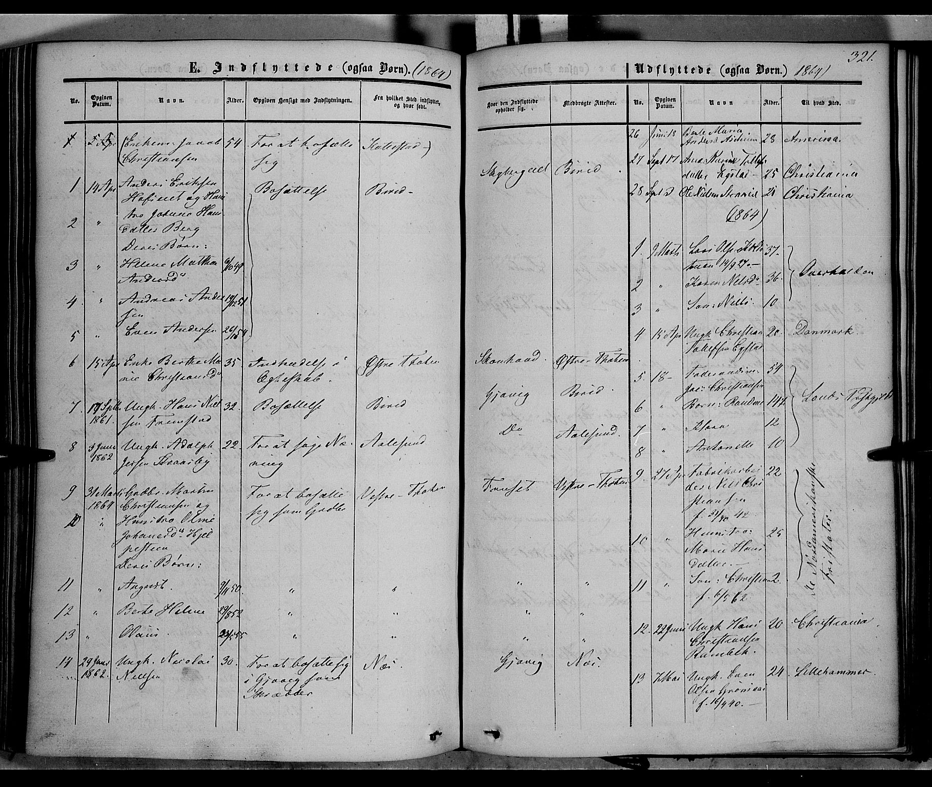 Vardal prestekontor, SAH/PREST-100/H/Ha/Haa/L0006: Parish register (official) no. 6, 1854-1866, p. 321