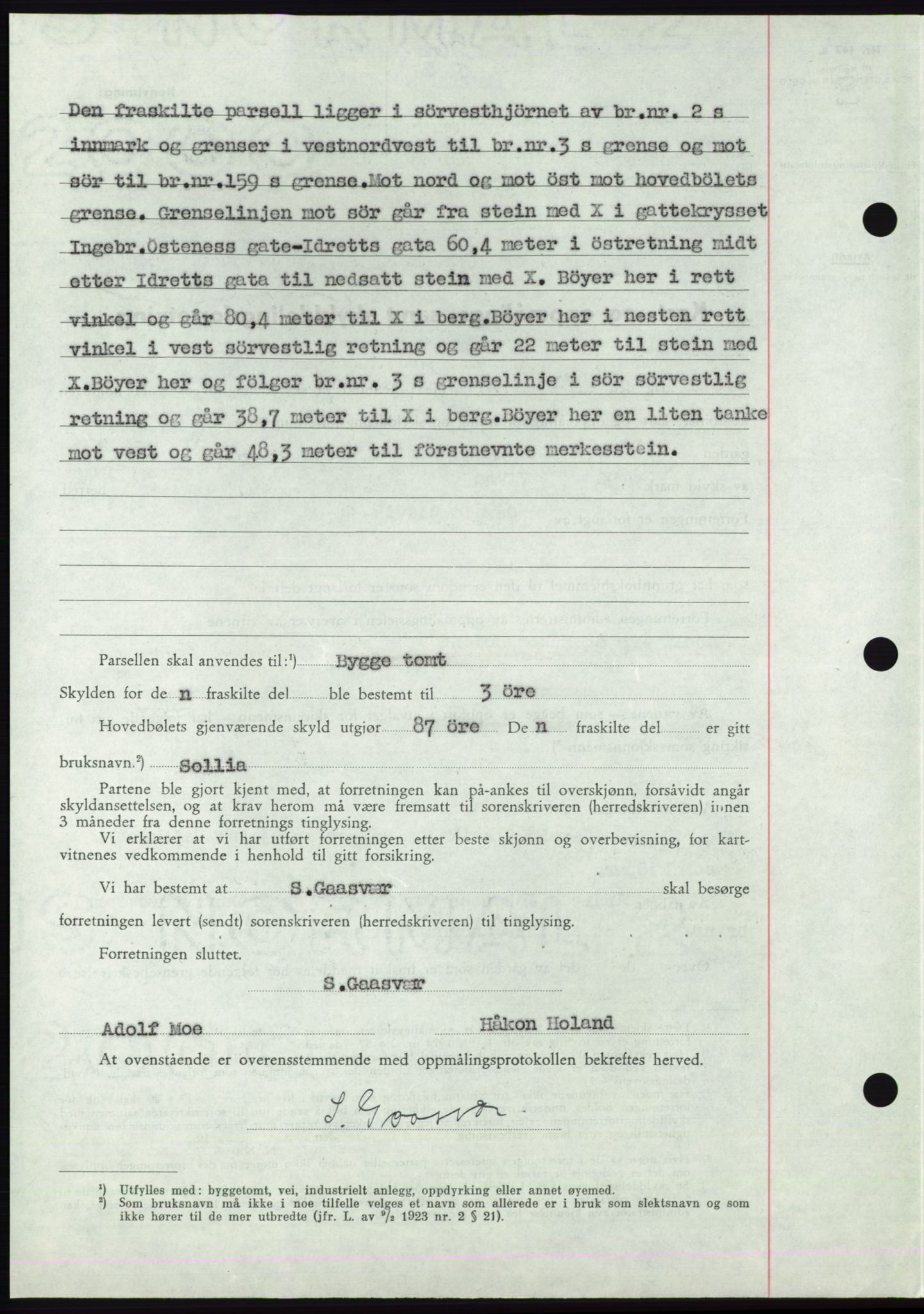 Namdal sorenskriveri, AV/SAT-A-4133/1/2/2C: Mortgage book no. -, 1946-1947, Diary no: : 566/1947