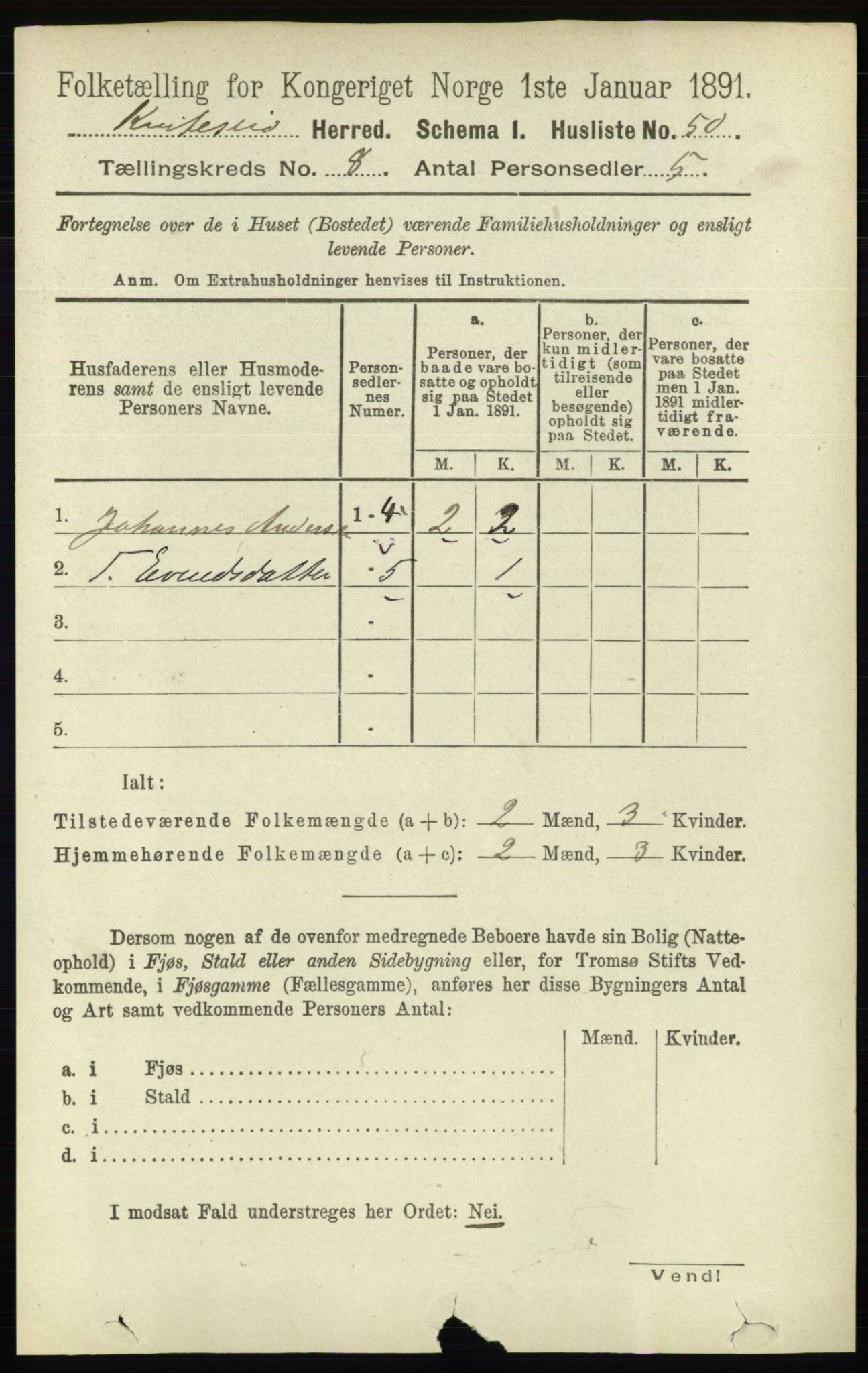 RA, 1891 census for 0829 Kviteseid, 1891, p. 1599