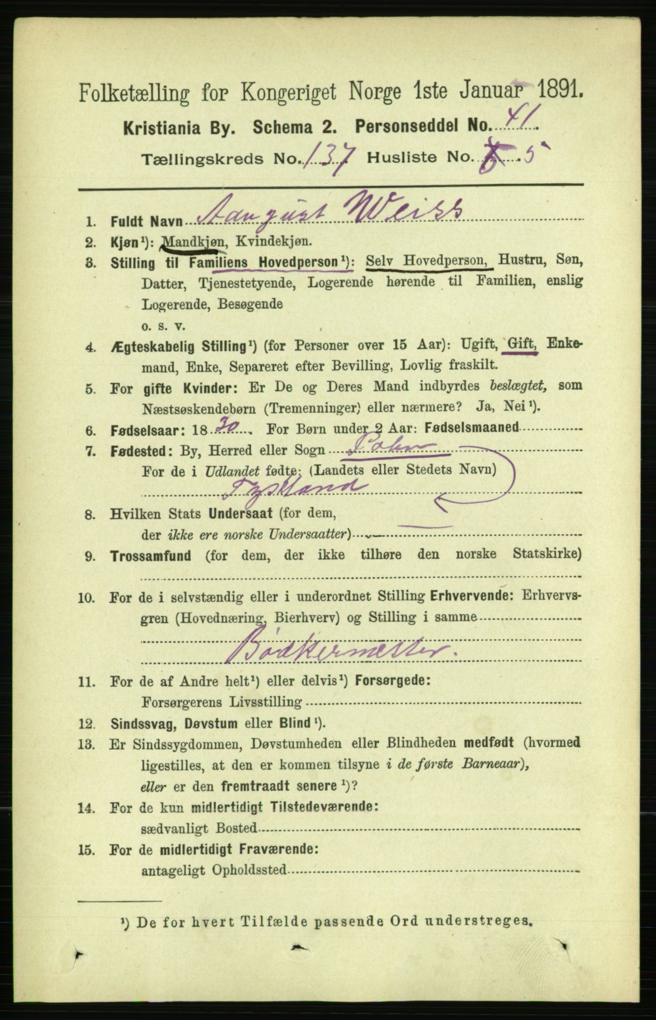 RA, 1891 census for 0301 Kristiania, 1891, p. 76439