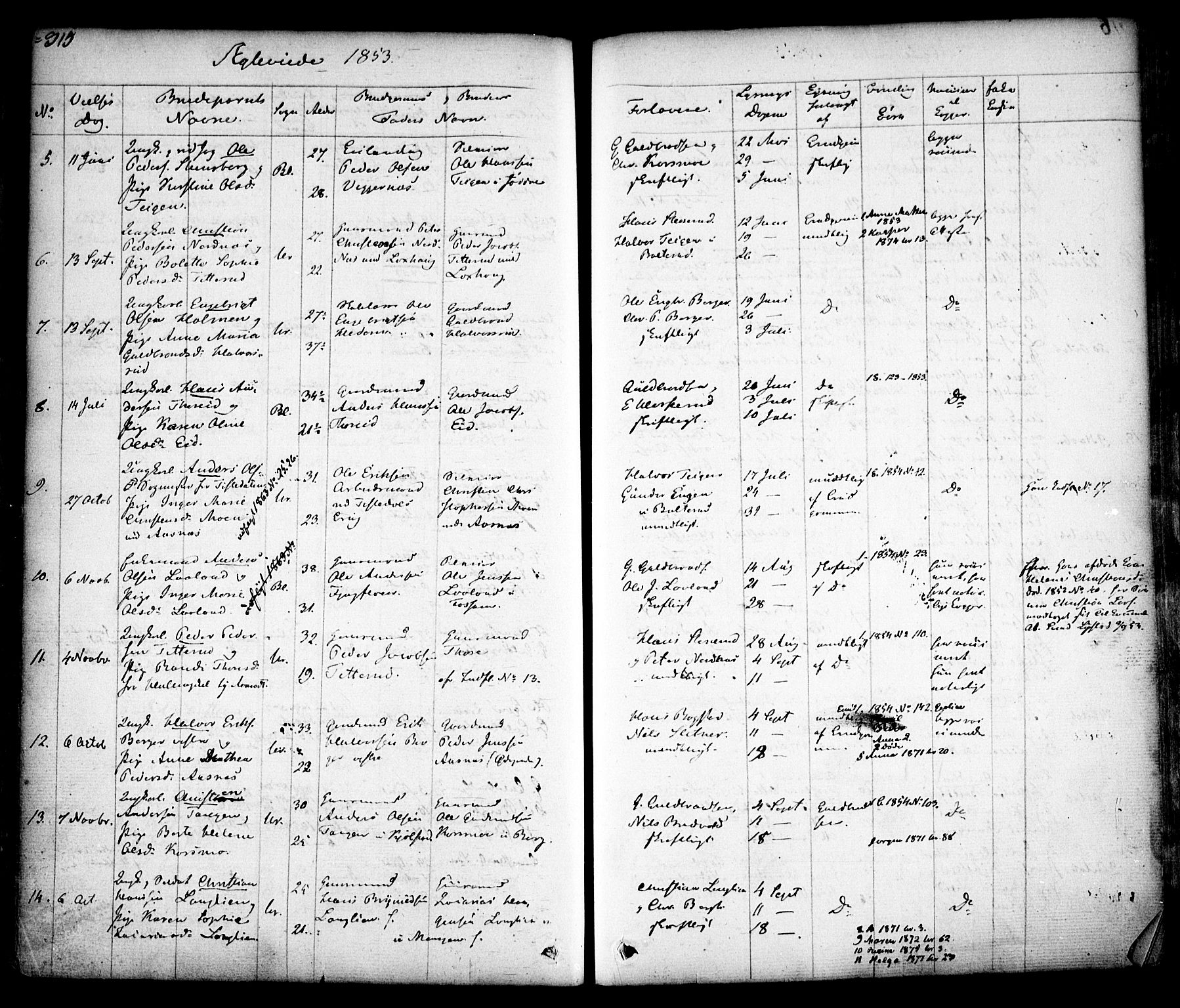 Aurskog prestekontor Kirkebøker, SAO/A-10304a/F/Fa/L0006: Parish register (official) no. I 6, 1829-1853, p. 315