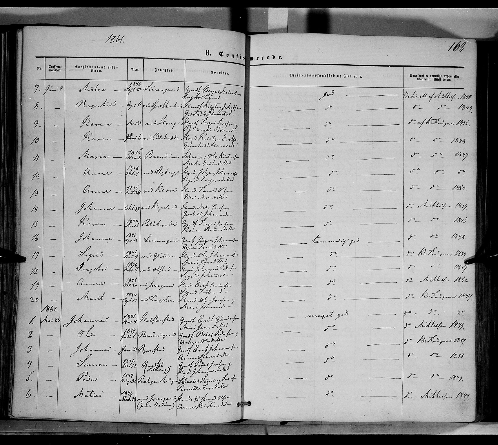 Øyer prestekontor, SAH/PREST-084/H/Ha/Haa/L0006: Parish register (official) no. 6, 1858-1874, p. 162