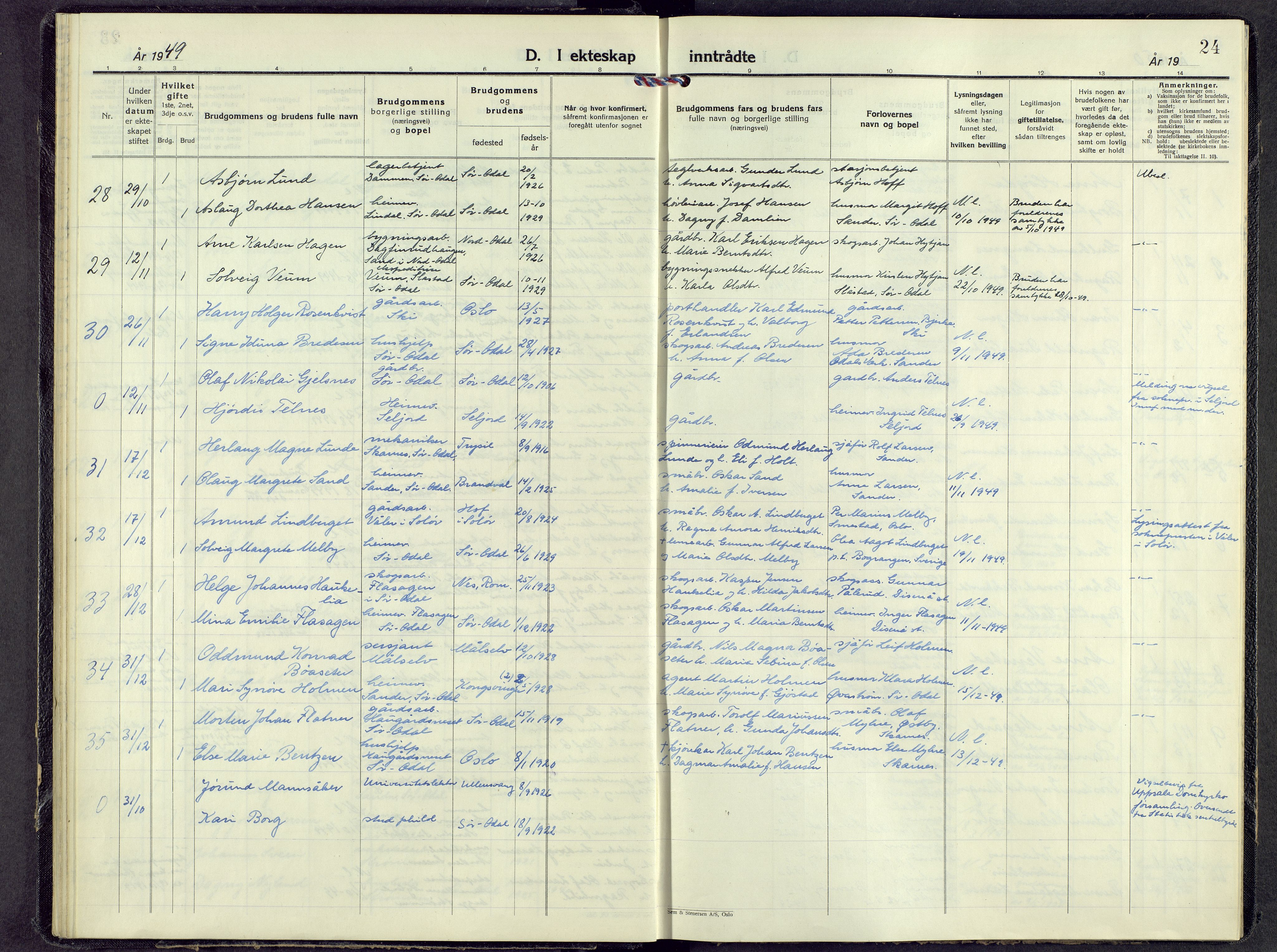 Sør-Odal prestekontor, AV/SAH-PREST-030/H/Ha/Haa/L0015: Parish register (official) no. 15, 1945-1972, p. 24