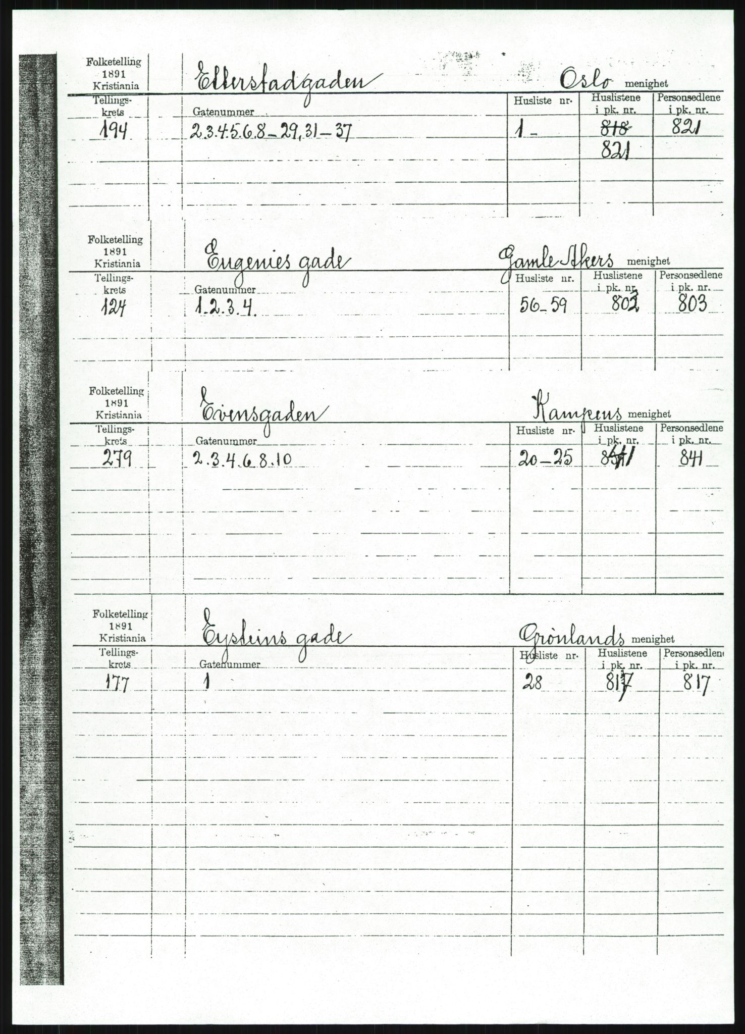 RA, 1891 census for 0301 Kristiania, 1891, p. 27