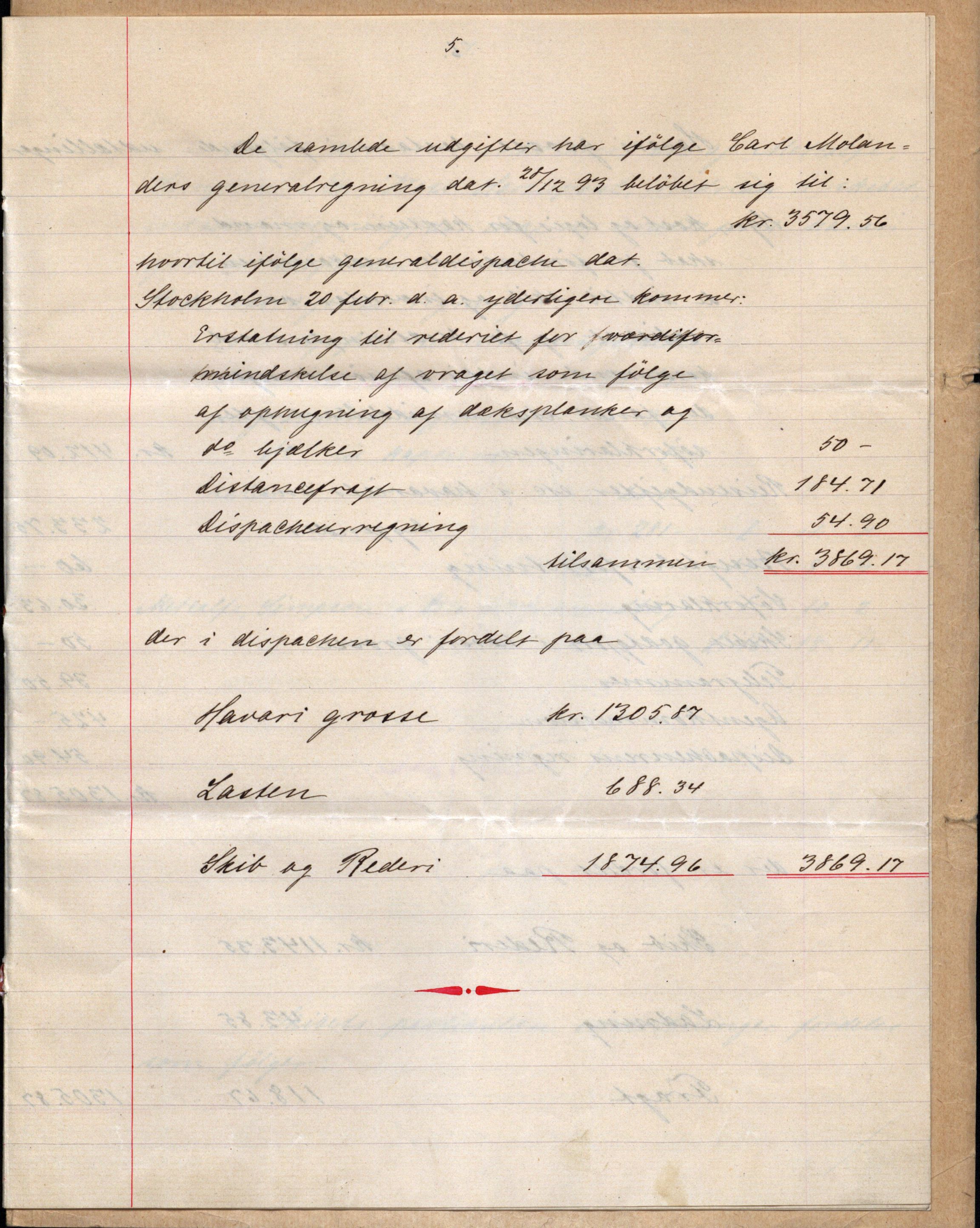 Pa 63 - Østlandske skibsassuranceforening, VEMU/A-1079/G/Ga/L0029/0009: Havaridokumenter / Anette, Agathe, Agra, Buffalo, 1893, p. 19