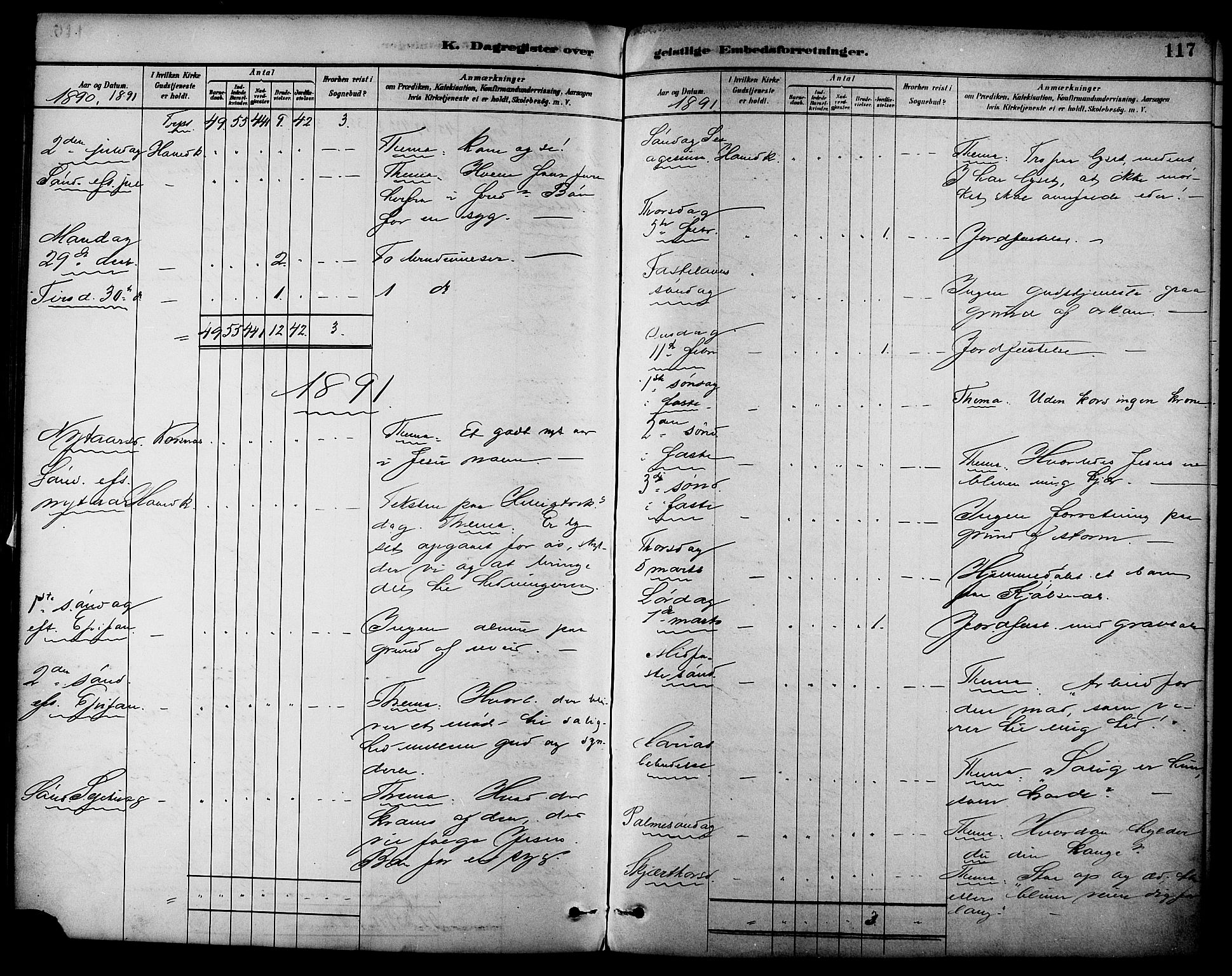 Ministerialprotokoller, klokkerbøker og fødselsregistre - Nordland, AV/SAT-A-1459/861/L0870: Parish register (official) no. 861A05, 1889-1903, p. 117