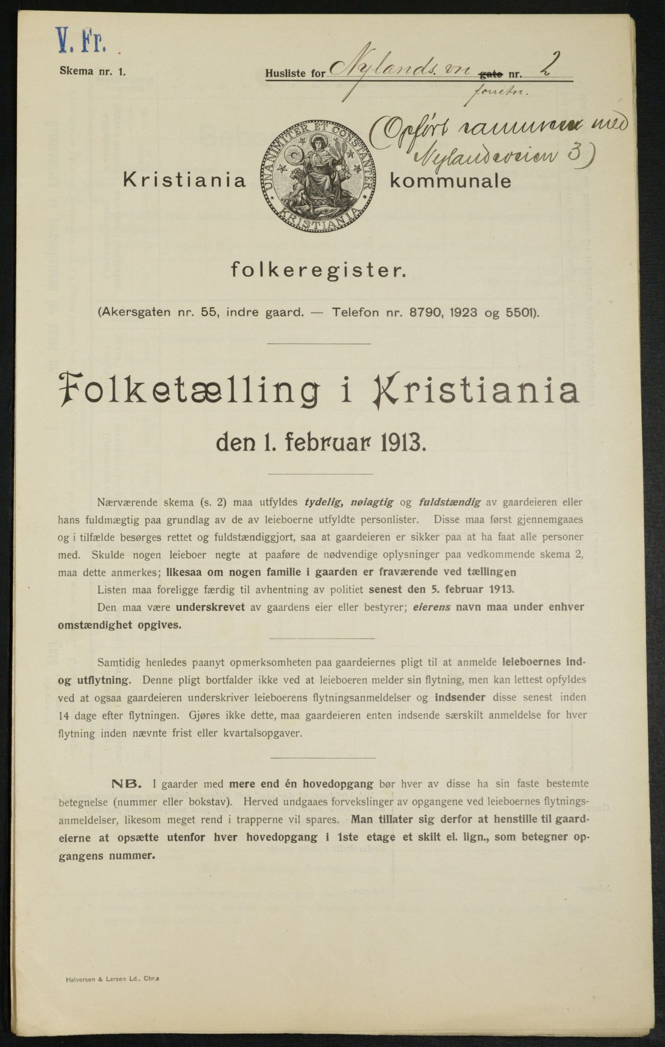 OBA, Municipal Census 1913 for Kristiania, 1913, p. 74104