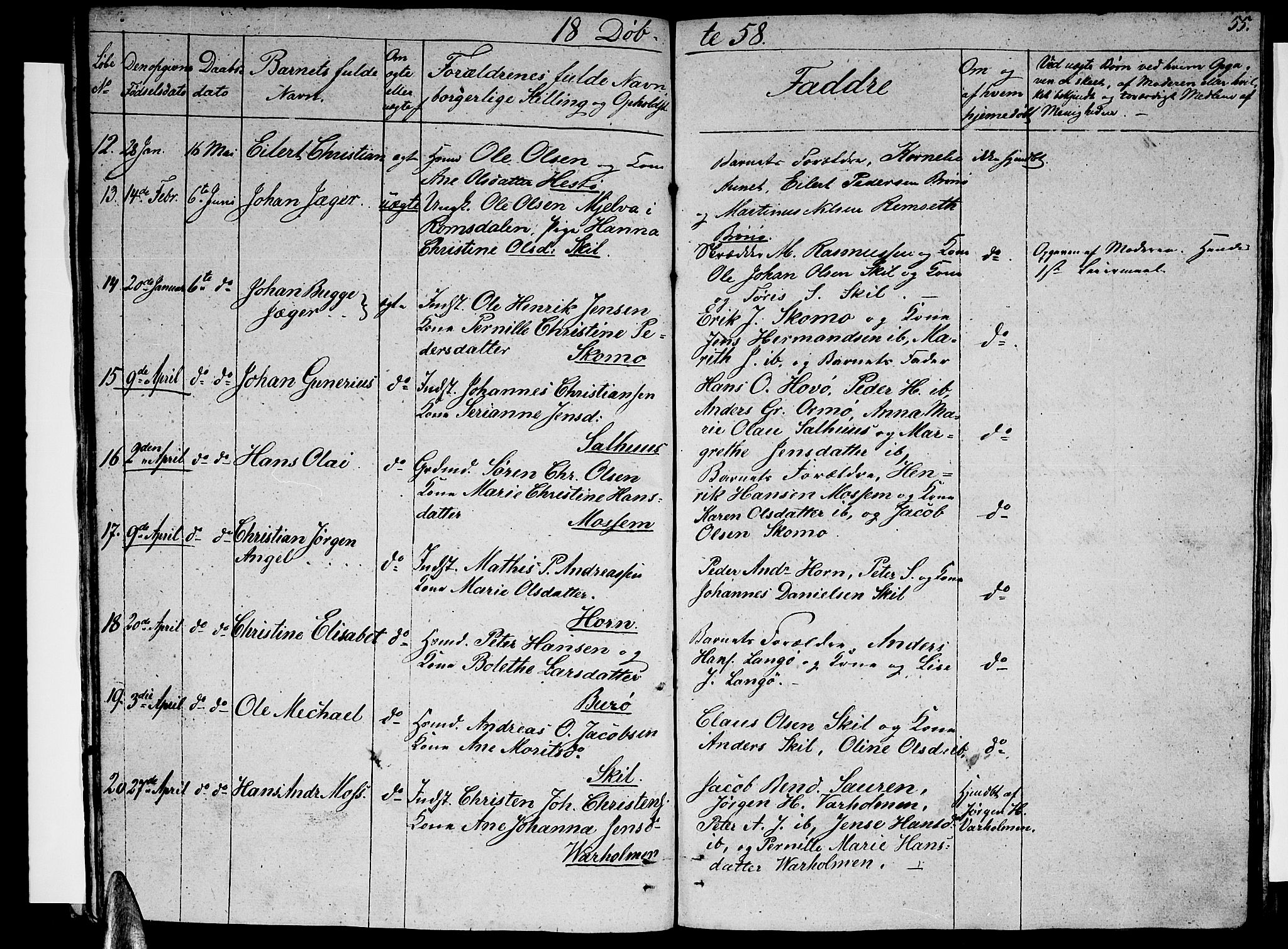 Ministerialprotokoller, klokkerbøker og fødselsregistre - Nordland, SAT/A-1459/813/L0211: Parish register (copy) no. 813C03, 1842-1863, p. 55
