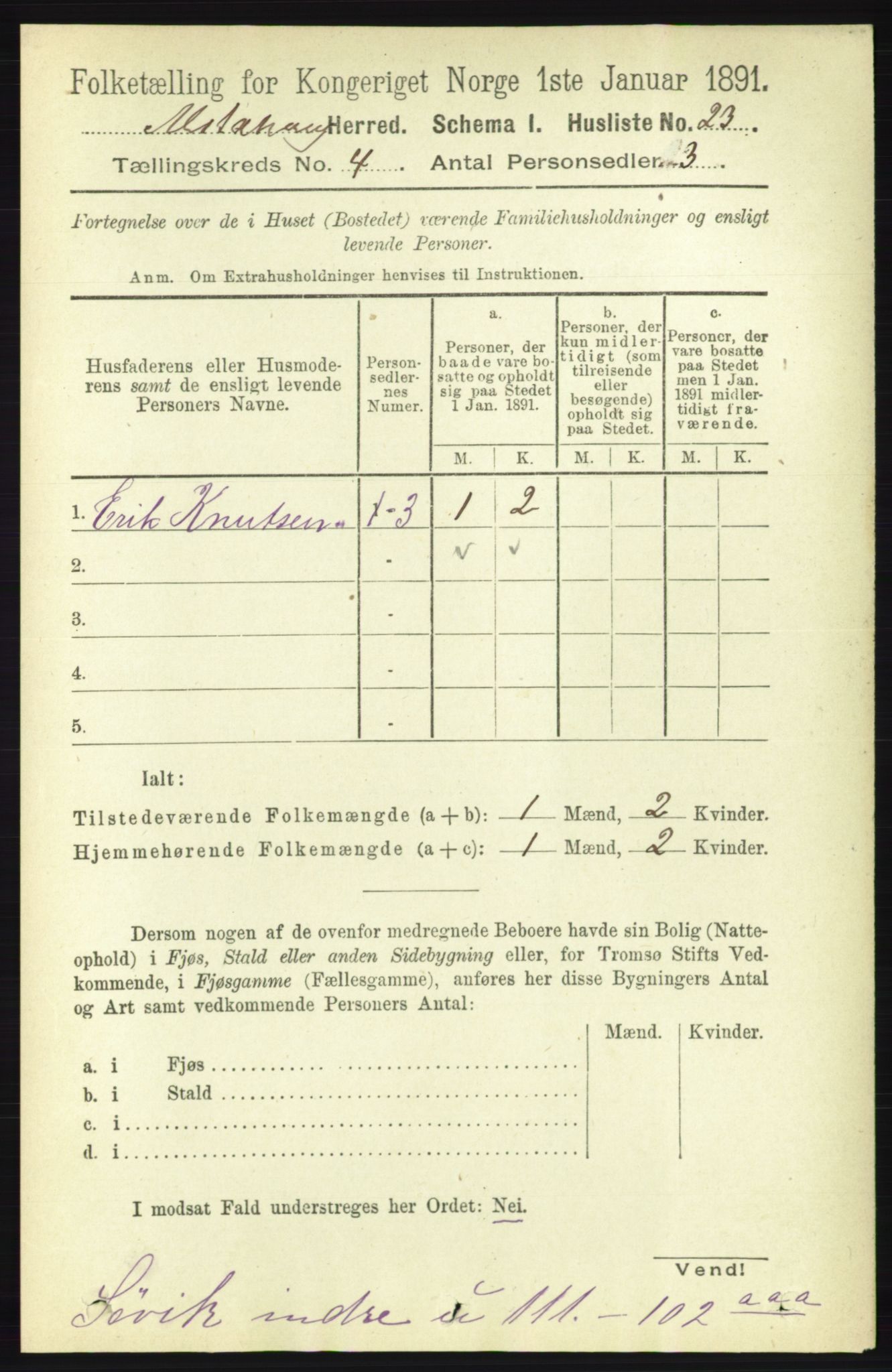 RA, 1891 census for 1820 Alstahaug, 1891, p. 1484