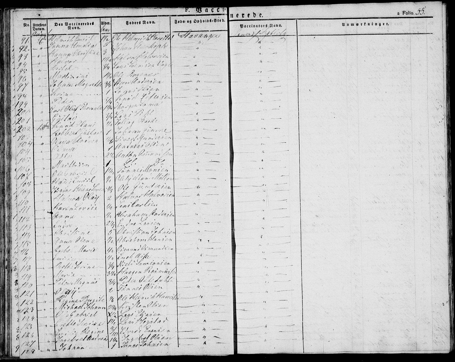 Domkirken sokneprestkontor, AV/SAST-A-101812/001/30/30BA/L0010: Parish register (official) no. A 10, 1821-1859, p. 55