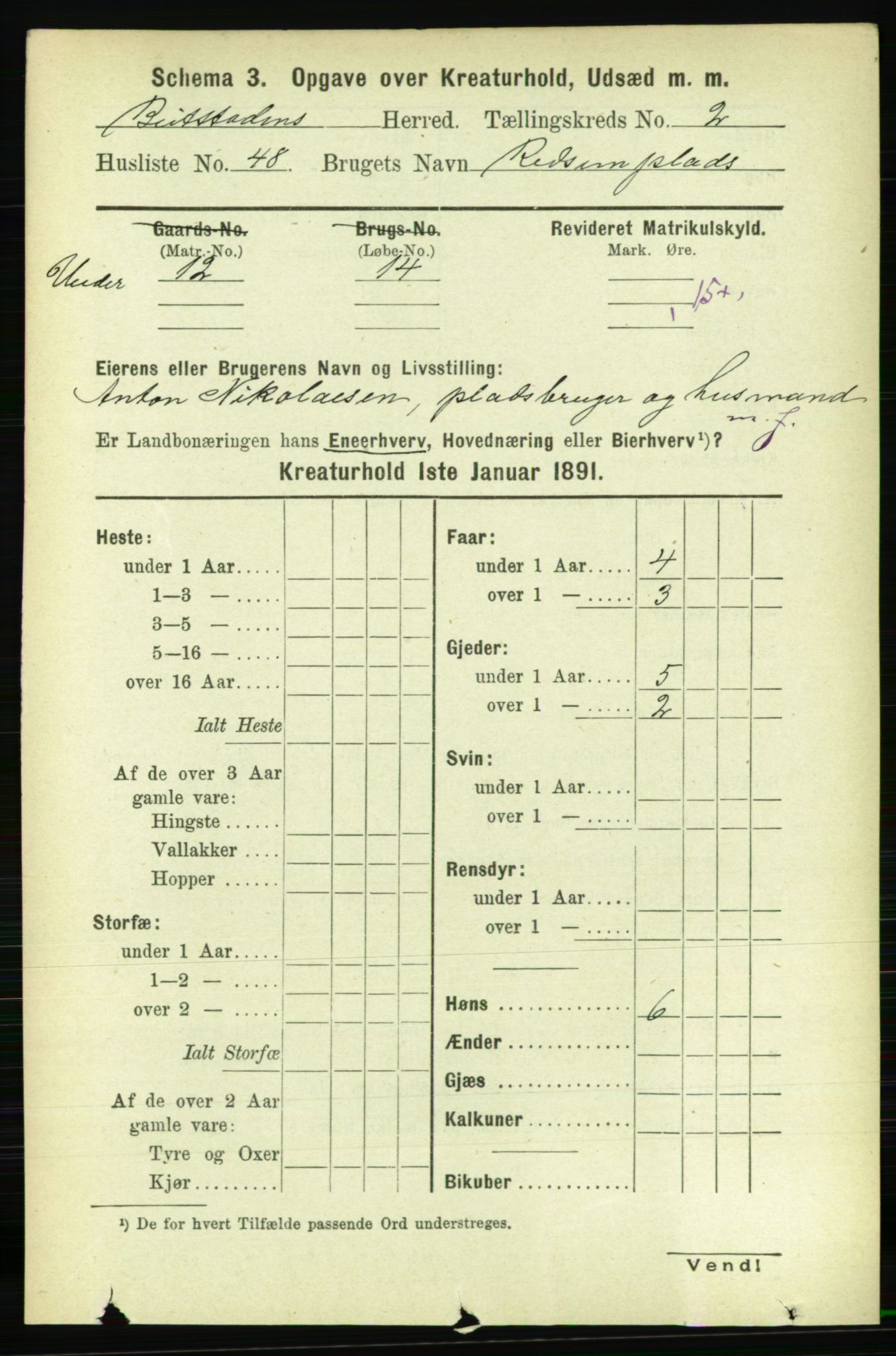 RA, 1891 census for 1727 Beitstad, 1891, p. 5744