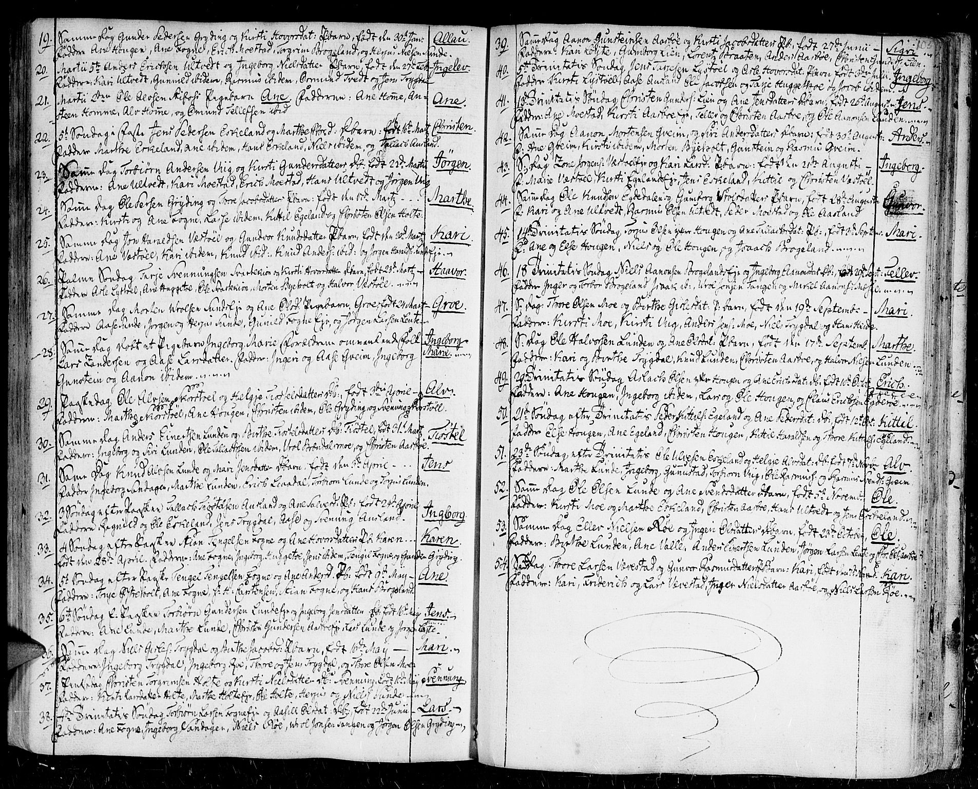 Gjerstad sokneprestkontor, SAK/1111-0014/F/Fa/Faa/L0003: Parish register (official) no. A 3, 1780-1815, p. 105