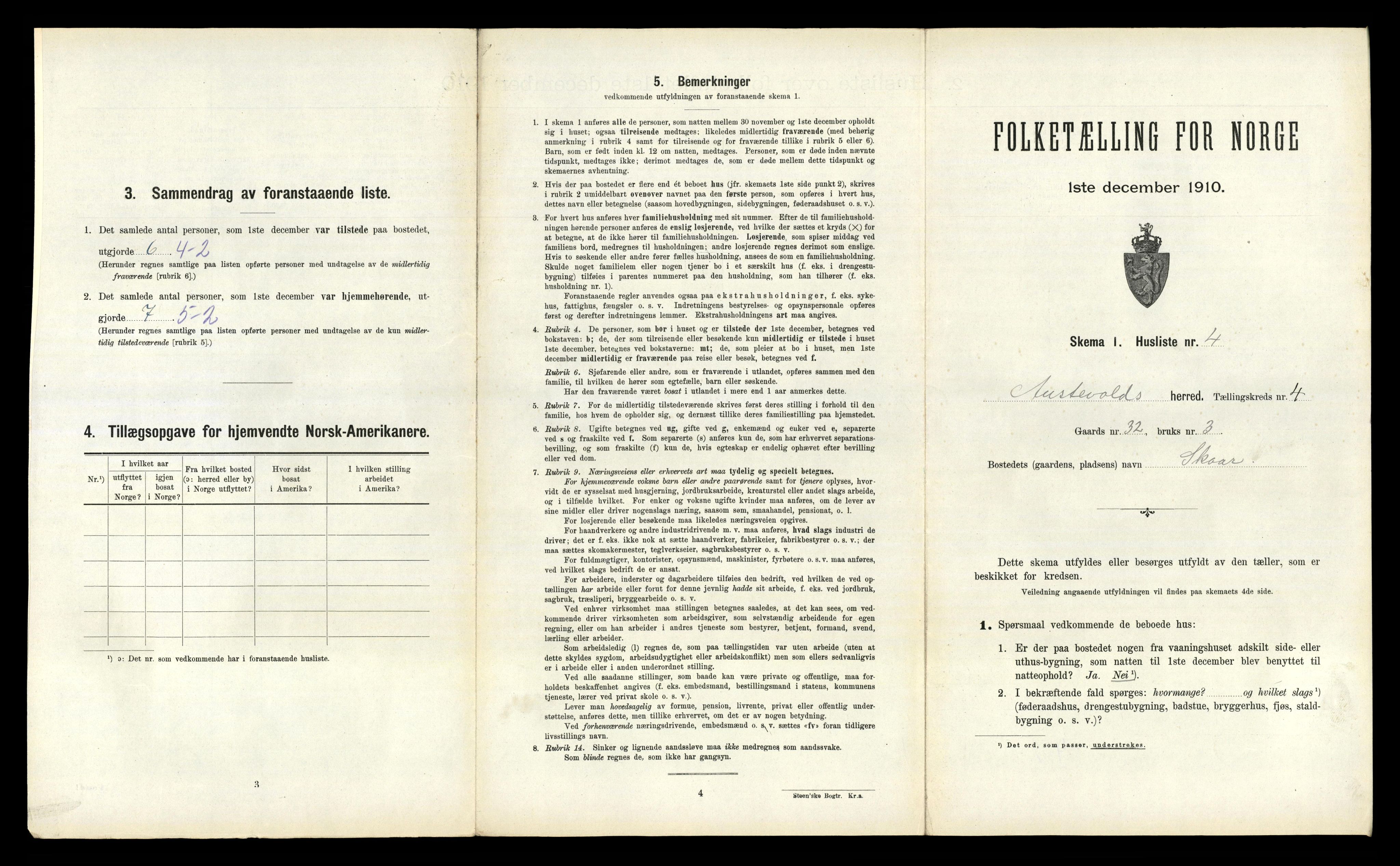 RA, 1910 census for Austevoll, 1910, p. 380