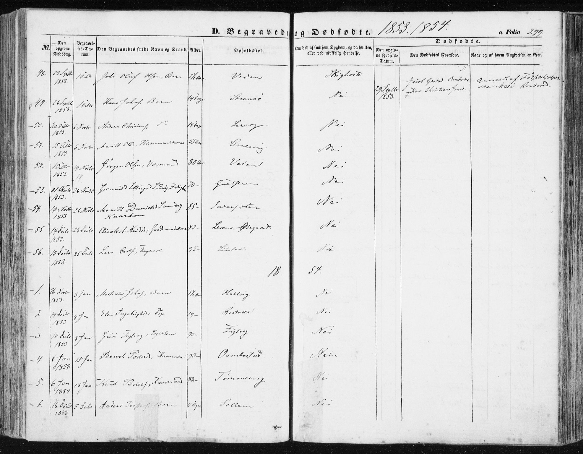 Ministerialprotokoller, klokkerbøker og fødselsregistre - Møre og Romsdal, AV/SAT-A-1454/581/L0937: Parish register (official) no. 581A05, 1853-1872, p. 299